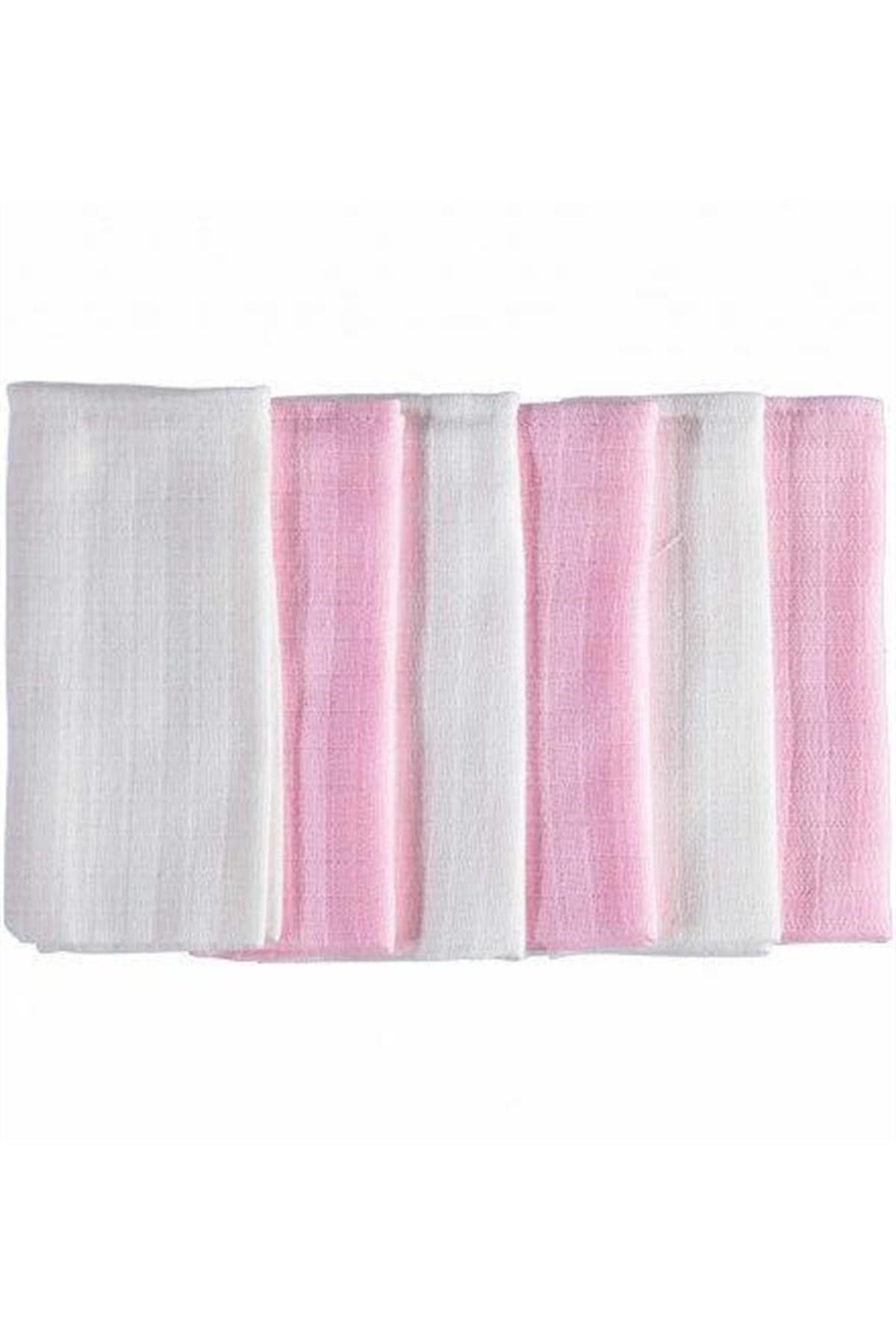 mycey Müslin Kumaş Ağız Bezi 6lı Set Pembe Beyaz