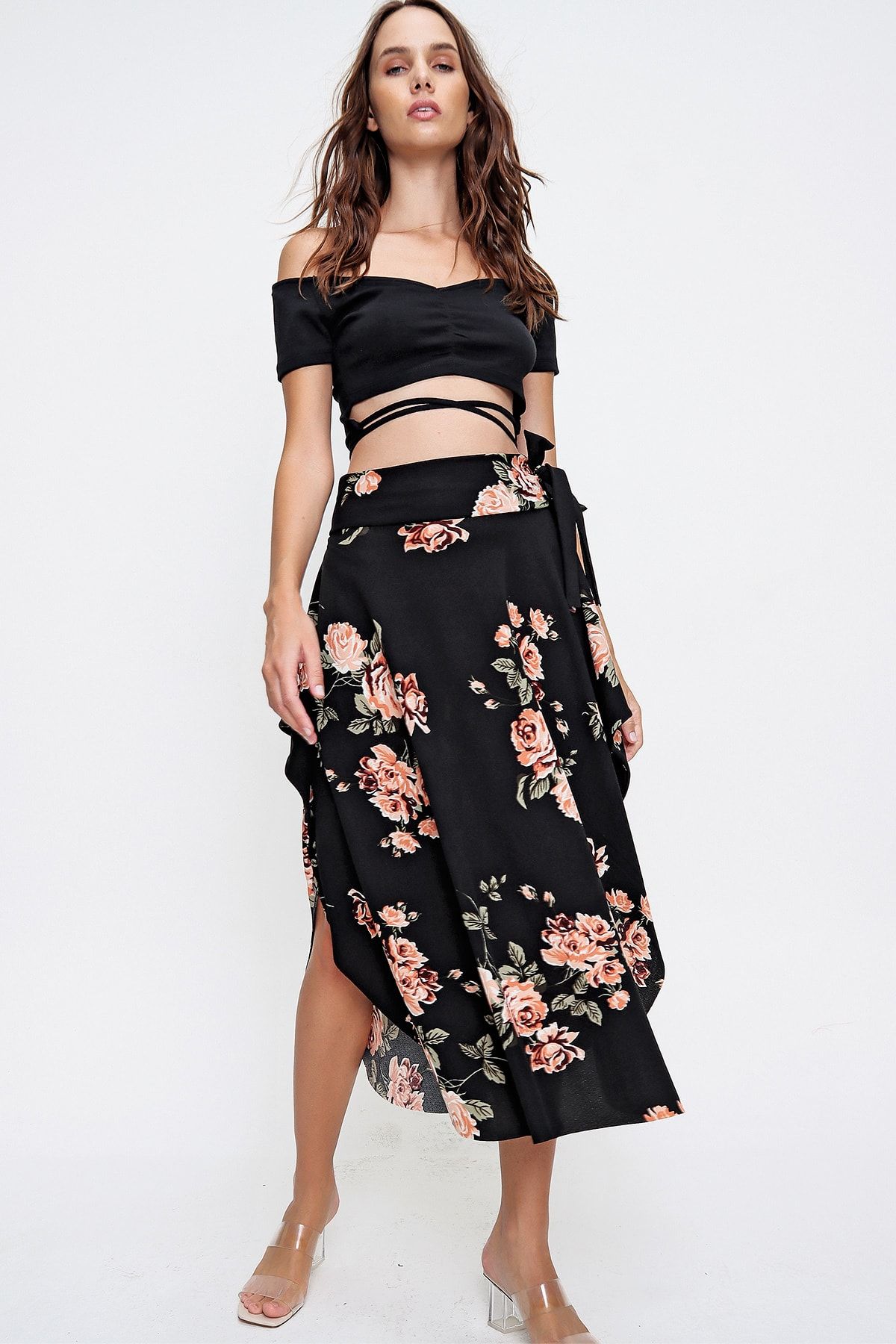 Dark floral deals maxi skirt