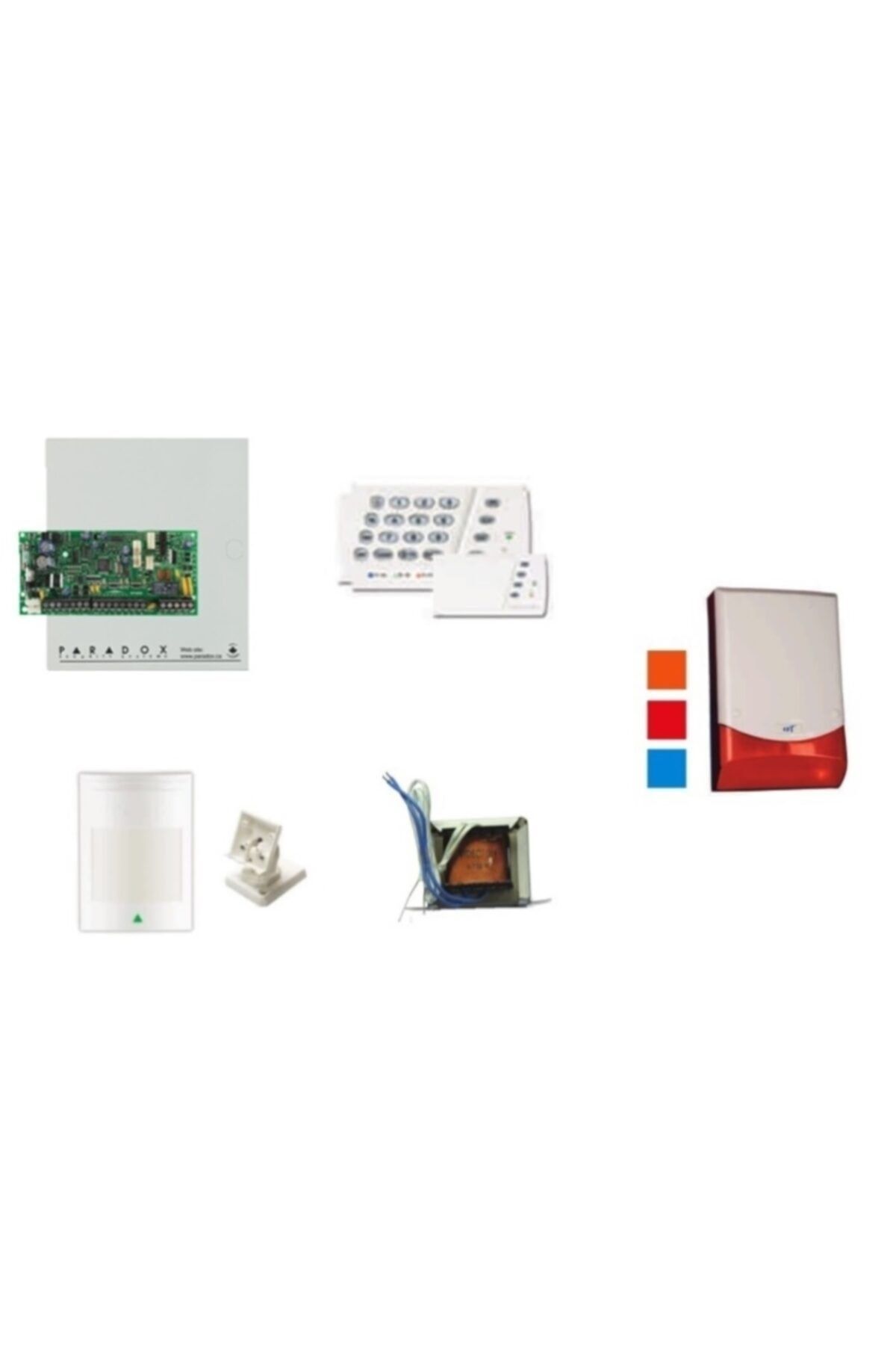 Genel Markalar Alarm Seti Kablolu Paradox Sp4000 Kontrol Paneli+trafo+pır+siren