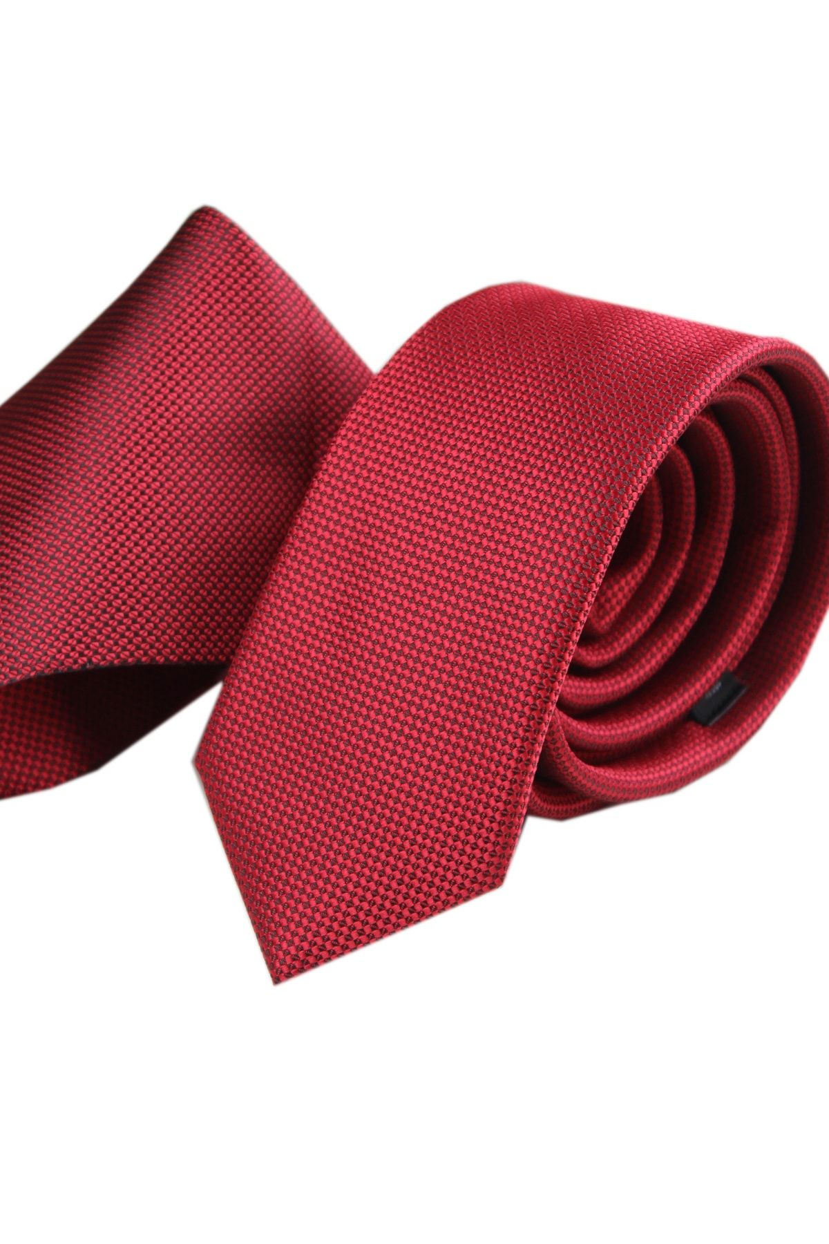 Varetta Men s Dark Red Dobby Eyelet Patterned Narrow Tie Trendyol
