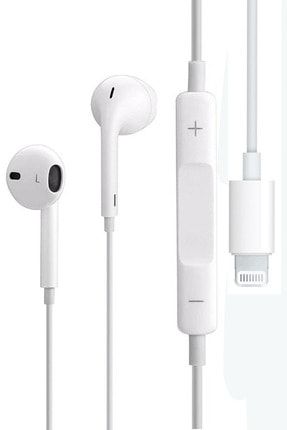 Iphone 11 Uyumlu Mikrofonlu Iphone Lightning Girişli Beyaz Kablolu Kulakiçi Kulaklık İK-3