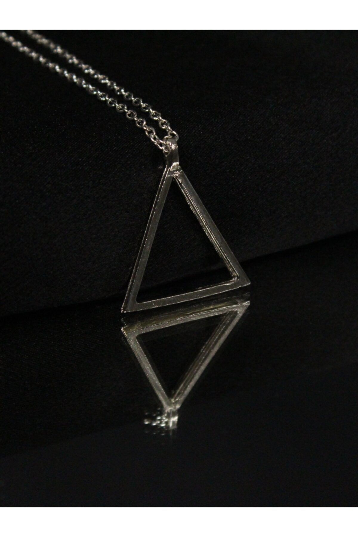 Silver triangle store necklace