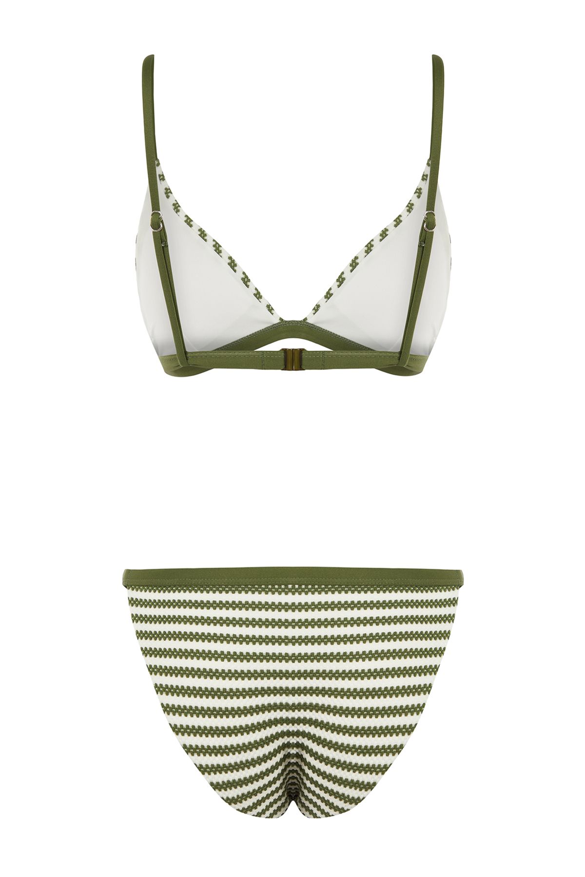 Trendyol Collection-Triangle Textured Striped Bikini Set - TBESS24BT00060 8