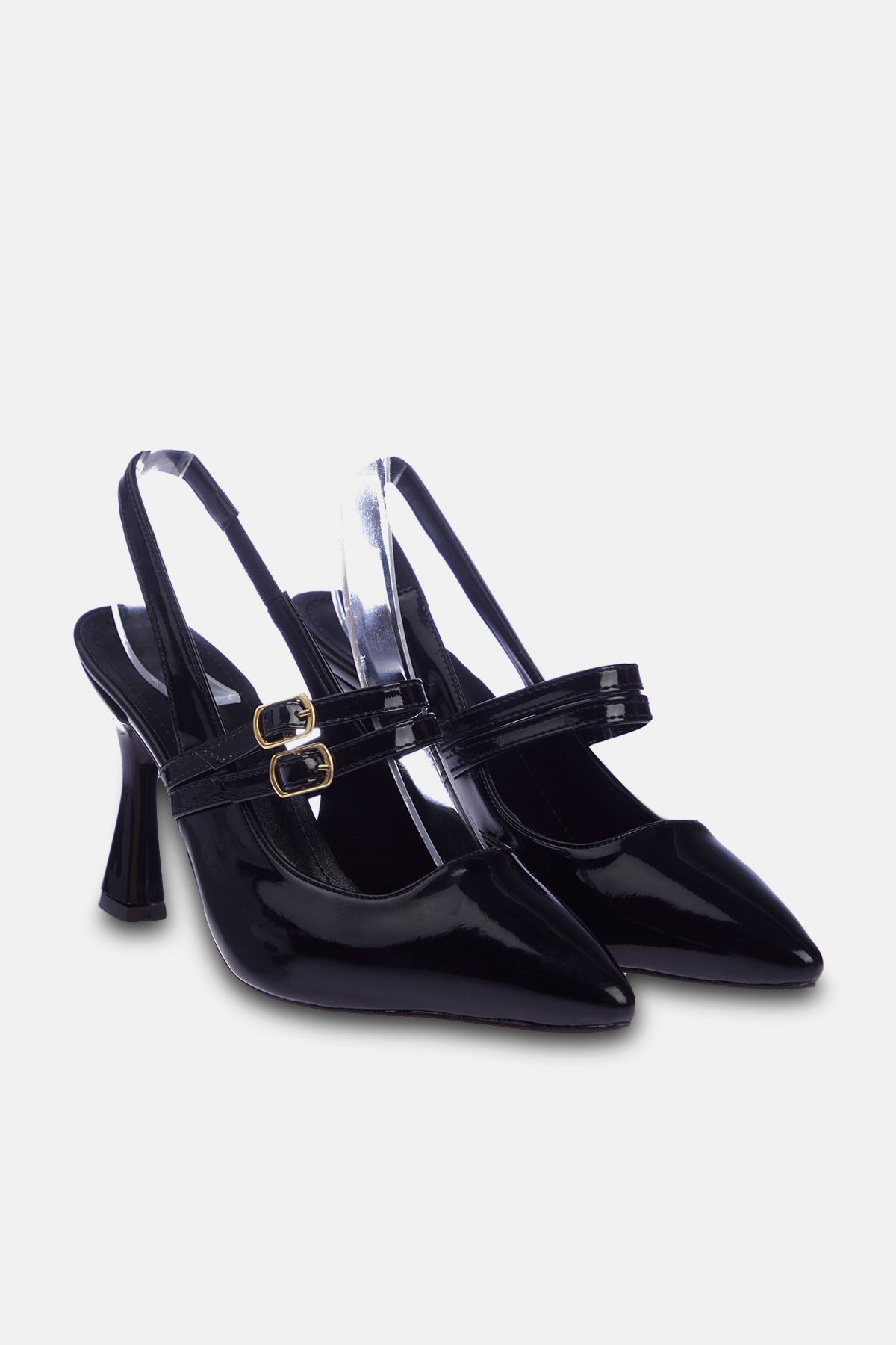 TRENDYOL SHOES-Damenschuhe mit Absatz - Schwarz, mit Gürtel und Schnalle TAKSS24TO00010 1