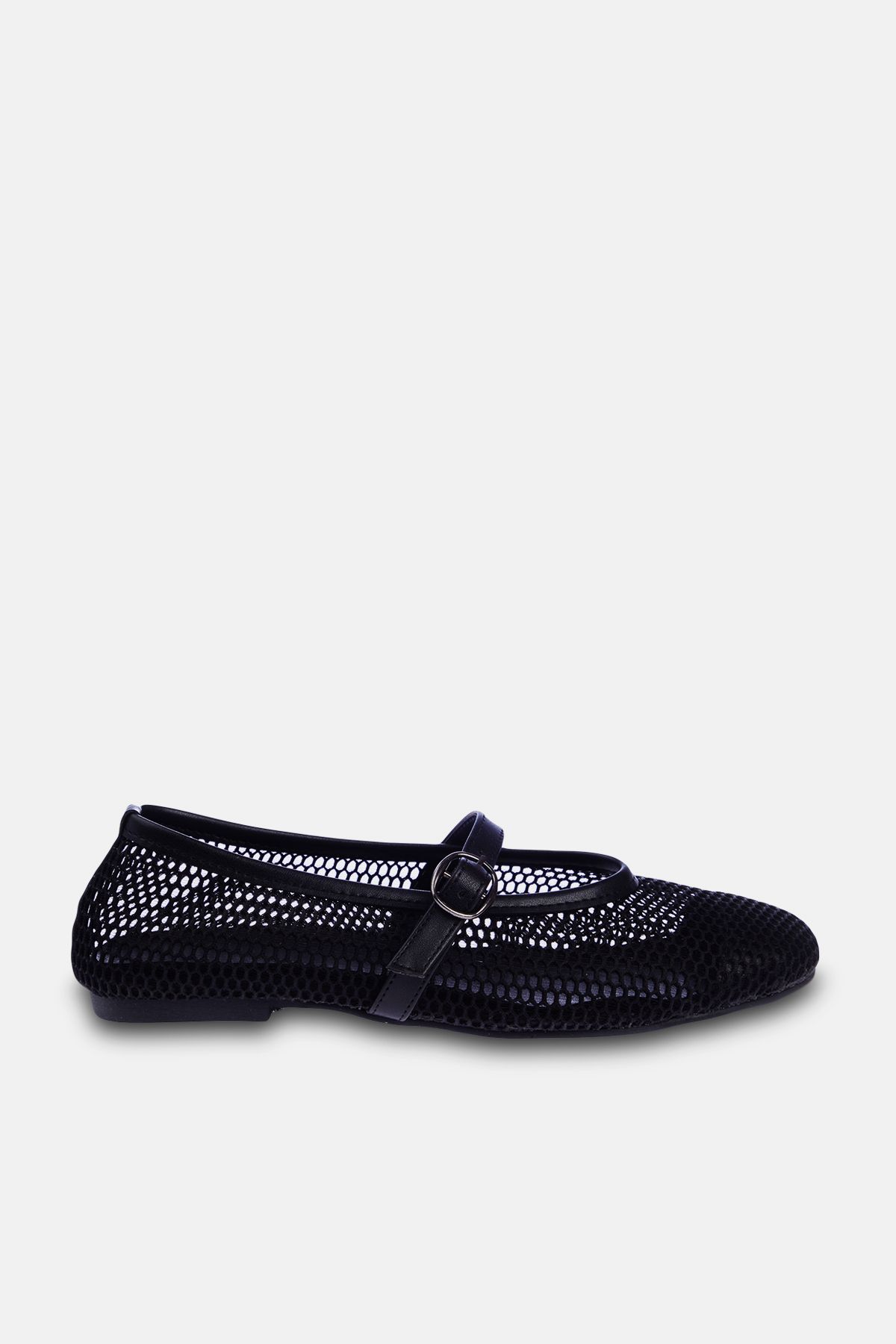 TRENDYOL SHOES-Schwarze Mesh-Mary-Jane-Ballerinas mit runder Spitze für Damen TAKSS24BE00000 6