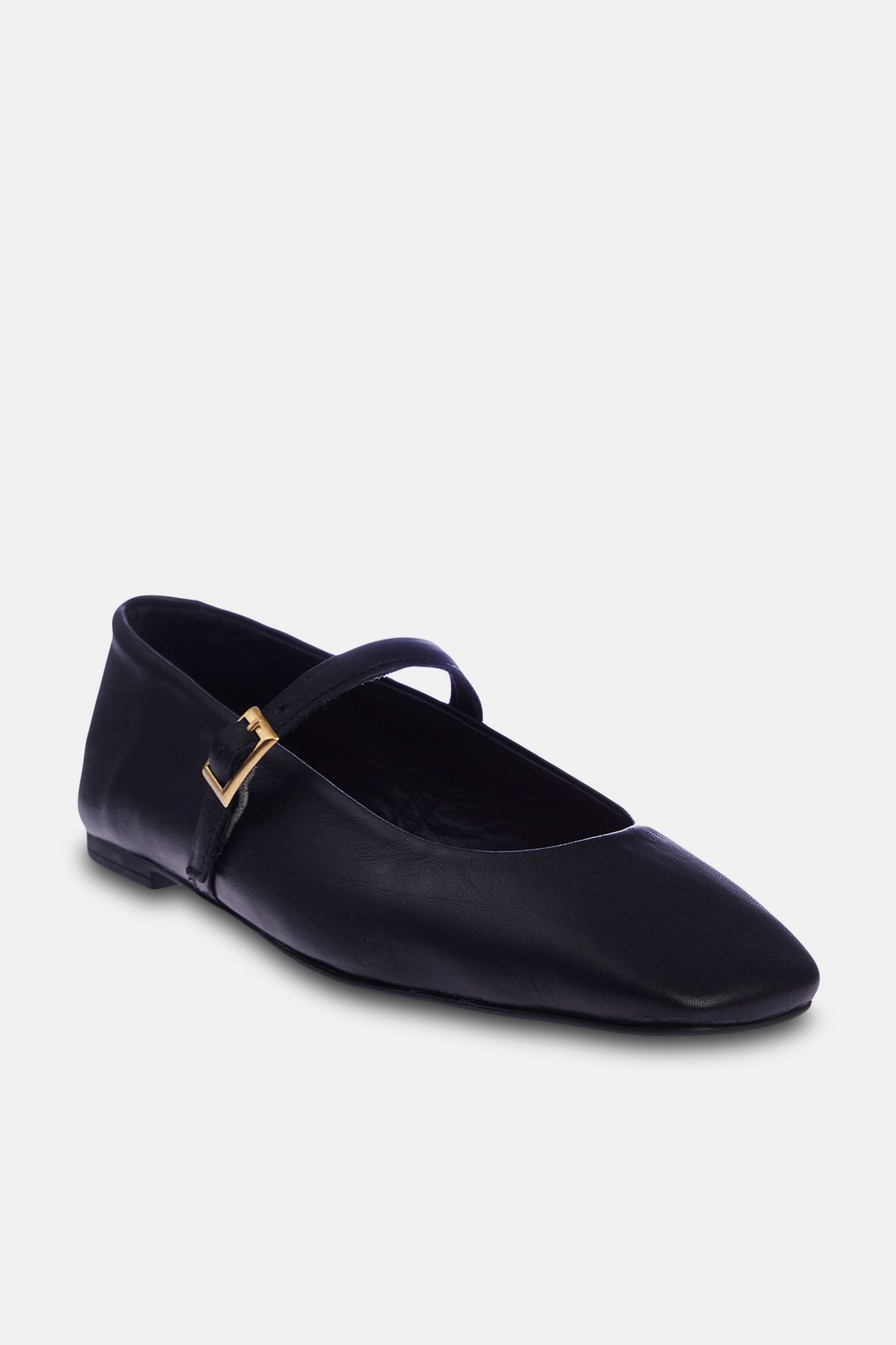 TRENDYOL SHOES-Schwarze Damen-Ballerinas aus echtem Leder mit quadratischer Zehenpartie TAKSS24BE00001 4