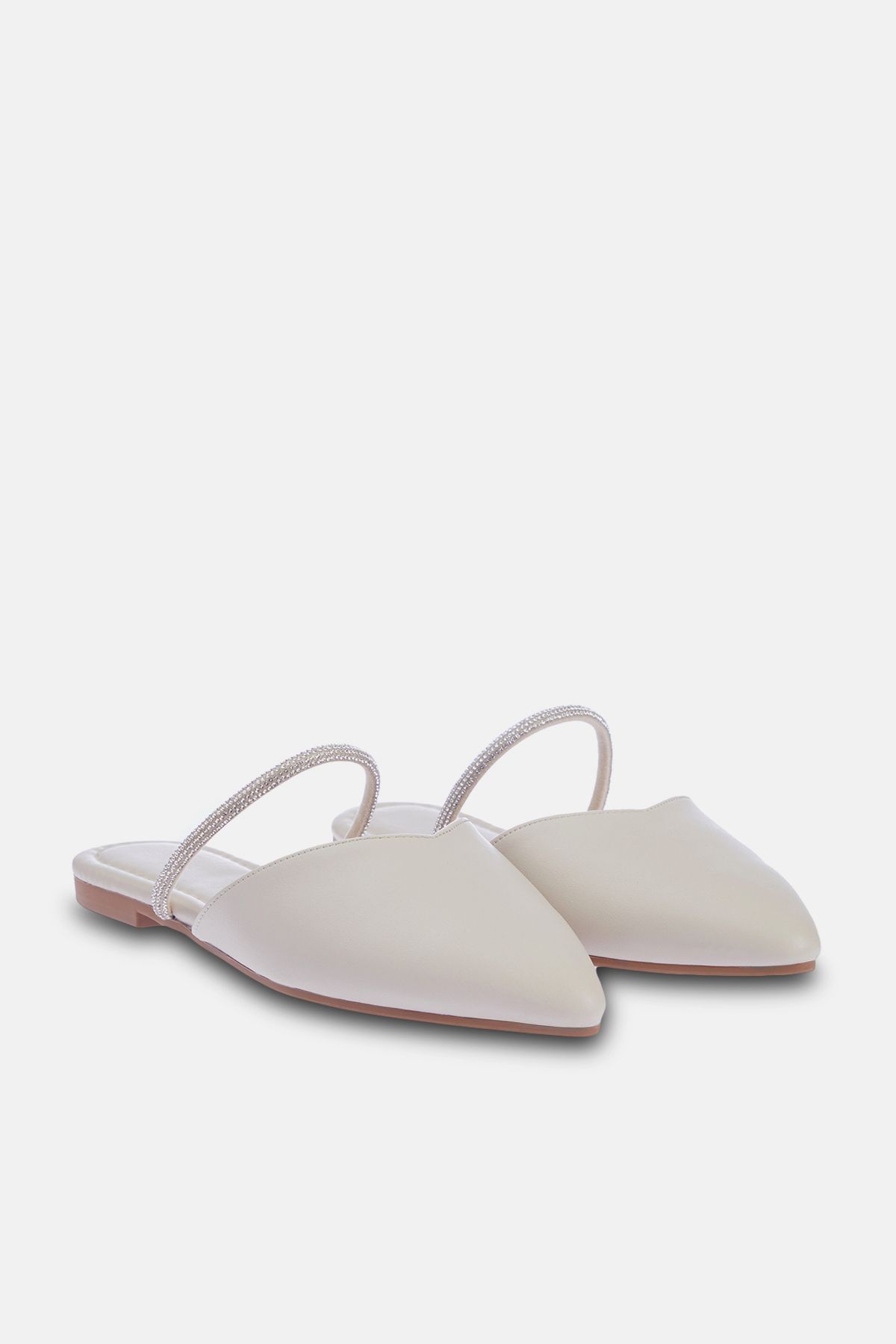 TRENDYOL SHOES Baleriny Damskie Ze Szpiczastymi Noskami W Kolorze Beżowym - Kobieta - 38