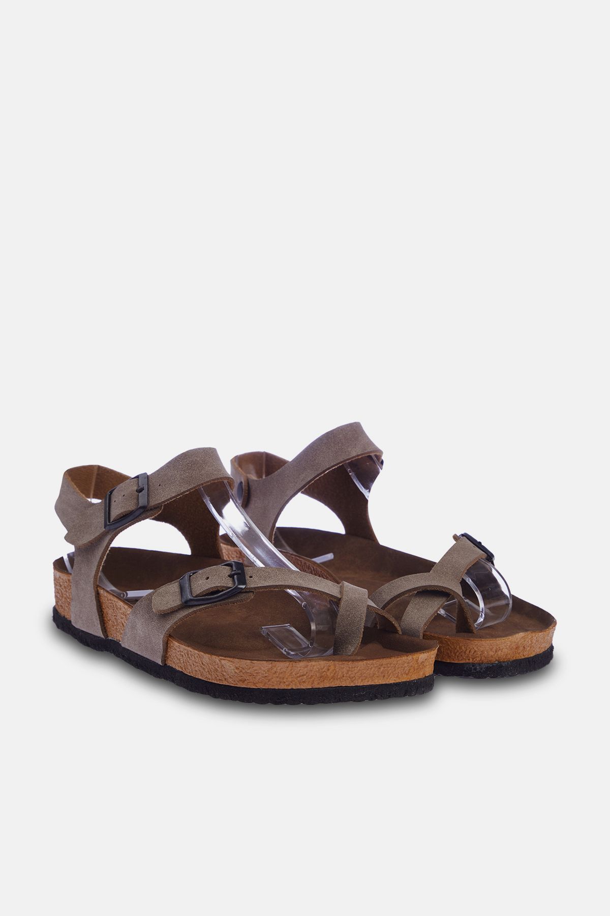 TRENDYOL SHOES Sandały Damskie Taupe Z Paskiem Na Palce, Kobieta - 40
