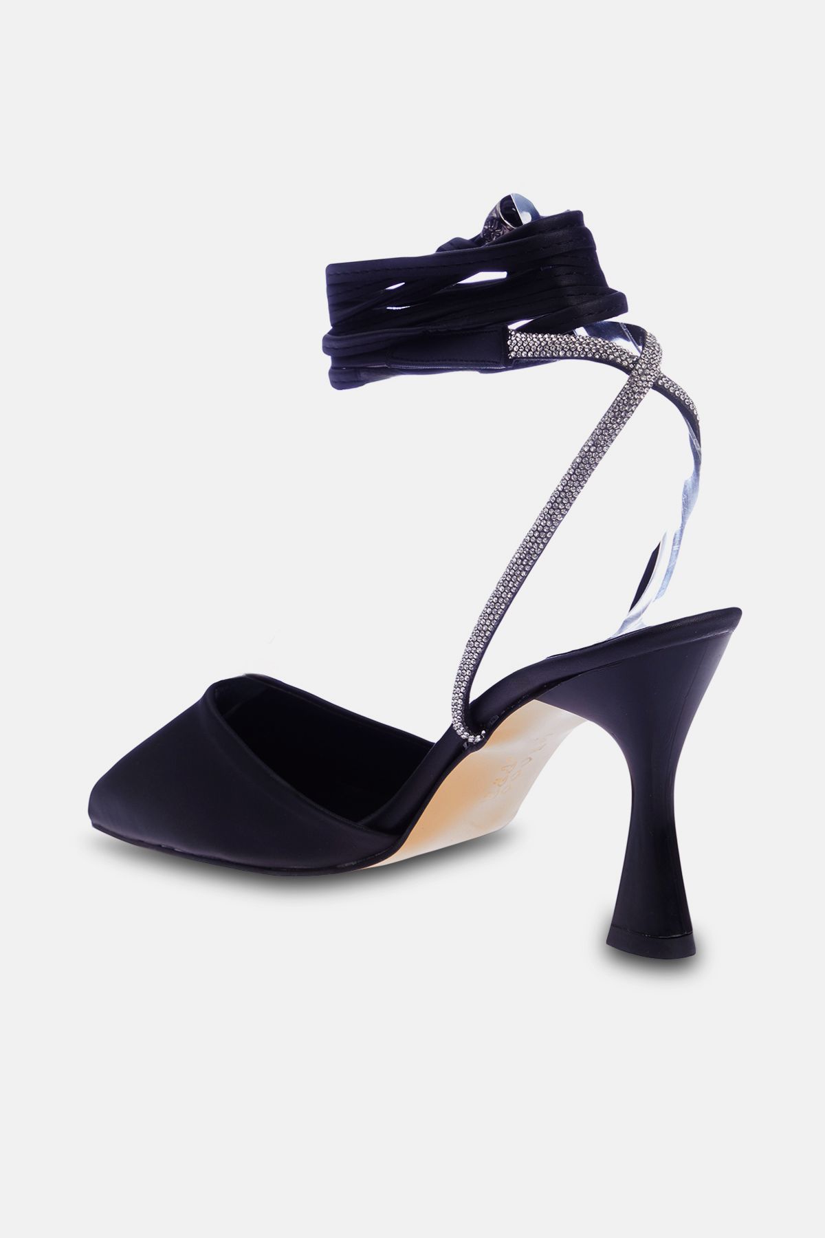 TRENDYOL SHOES-Dámské černé boty na podpatku s kamenným detailem - TAKSS24TO00015 6