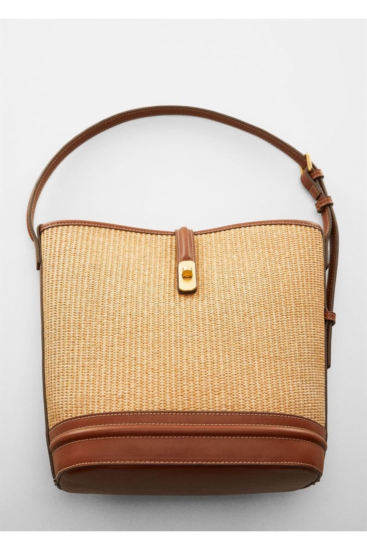 MANGO Woman-Torba typu bucket - wzór rafii 6