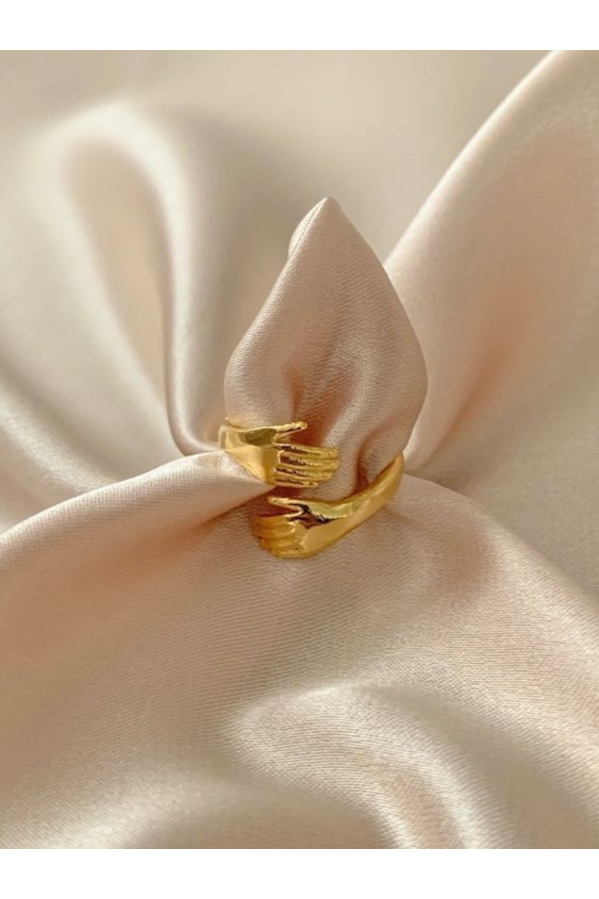 Sarılma Yüzük Hug Ring Altın Gold Gümüş Silver Ayarlanabilir Yüzük 2