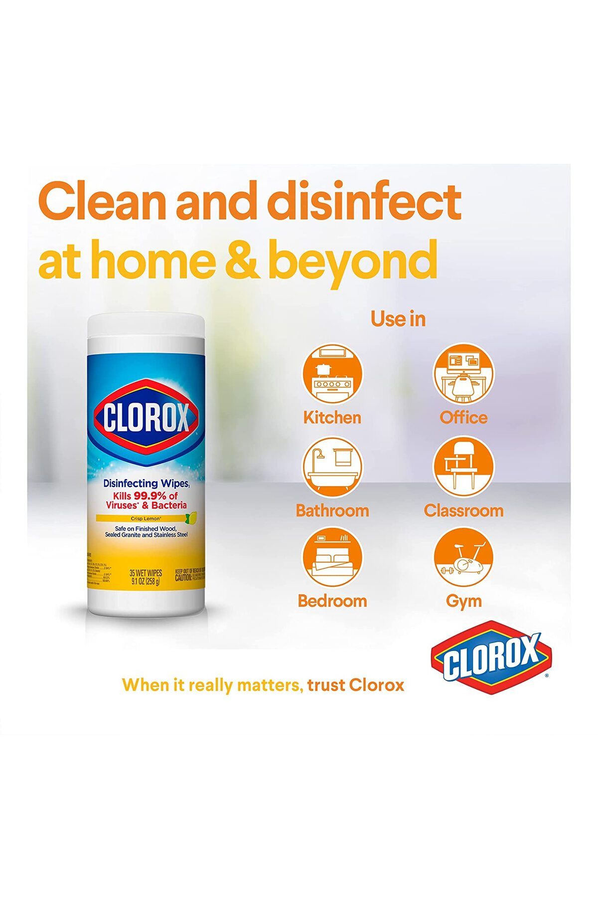 Clorox-Disinfecting Wipes Can- Lemon Fresh, 35 count 5
