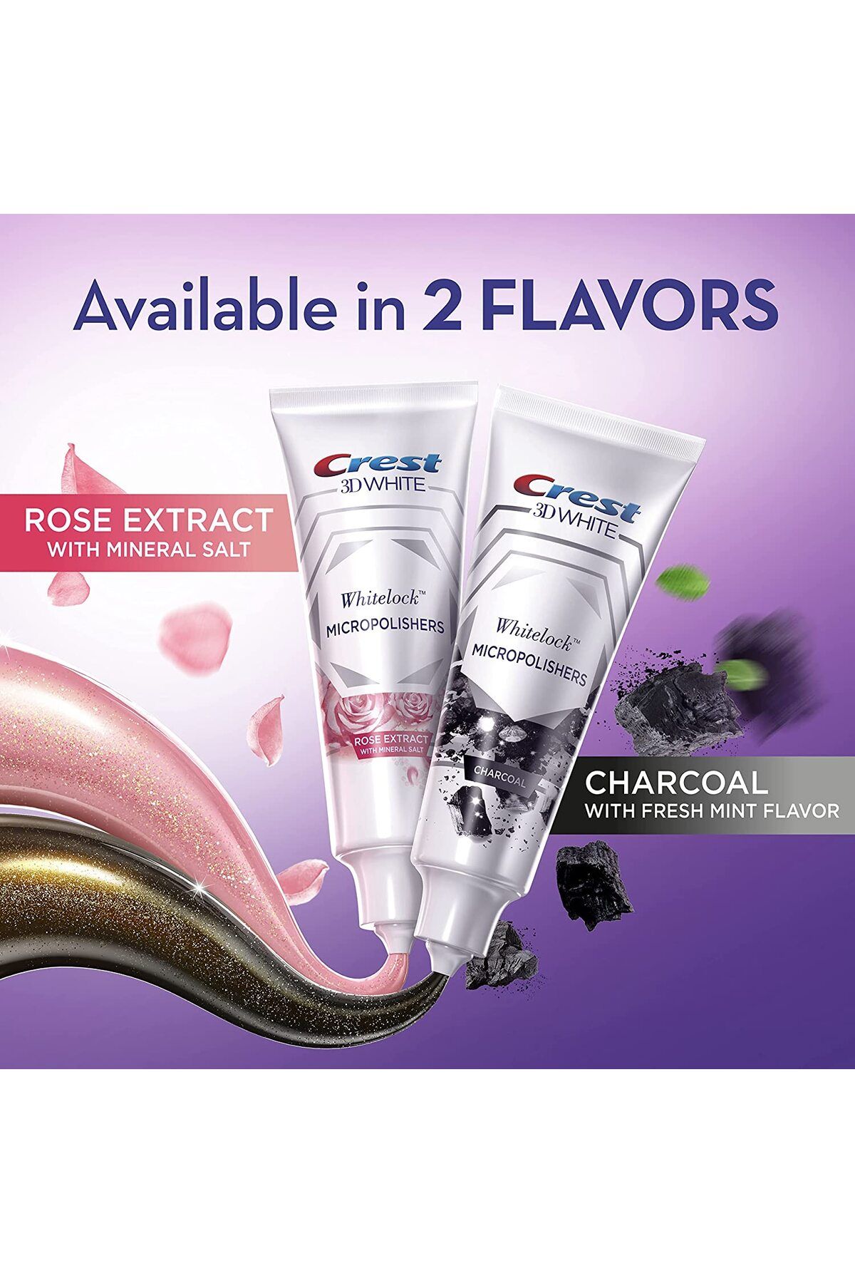 CREST-3D White Whitelock Micropolishers Toothpaste with Charcoal Peppermint Flavor 88ml? DuaLPack 8
