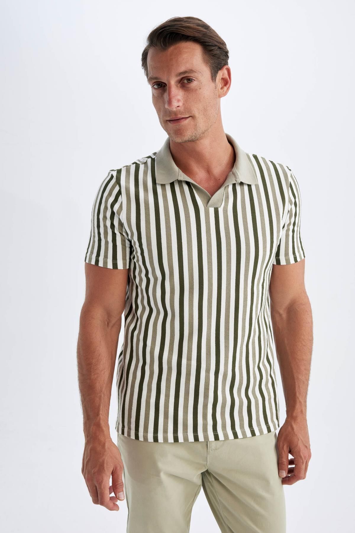 پولوشرت مردانه دفاکتو | D4795AX24SM Defacto - Image 4