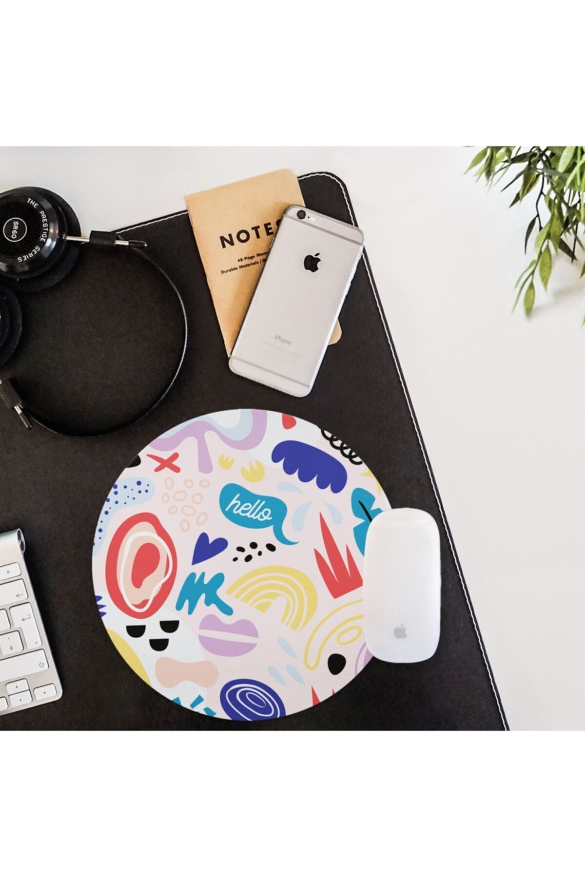 Hediyesepeti-Minimal Colorful Design Round Mousepad - Mouse pad - Mouse Pad 3