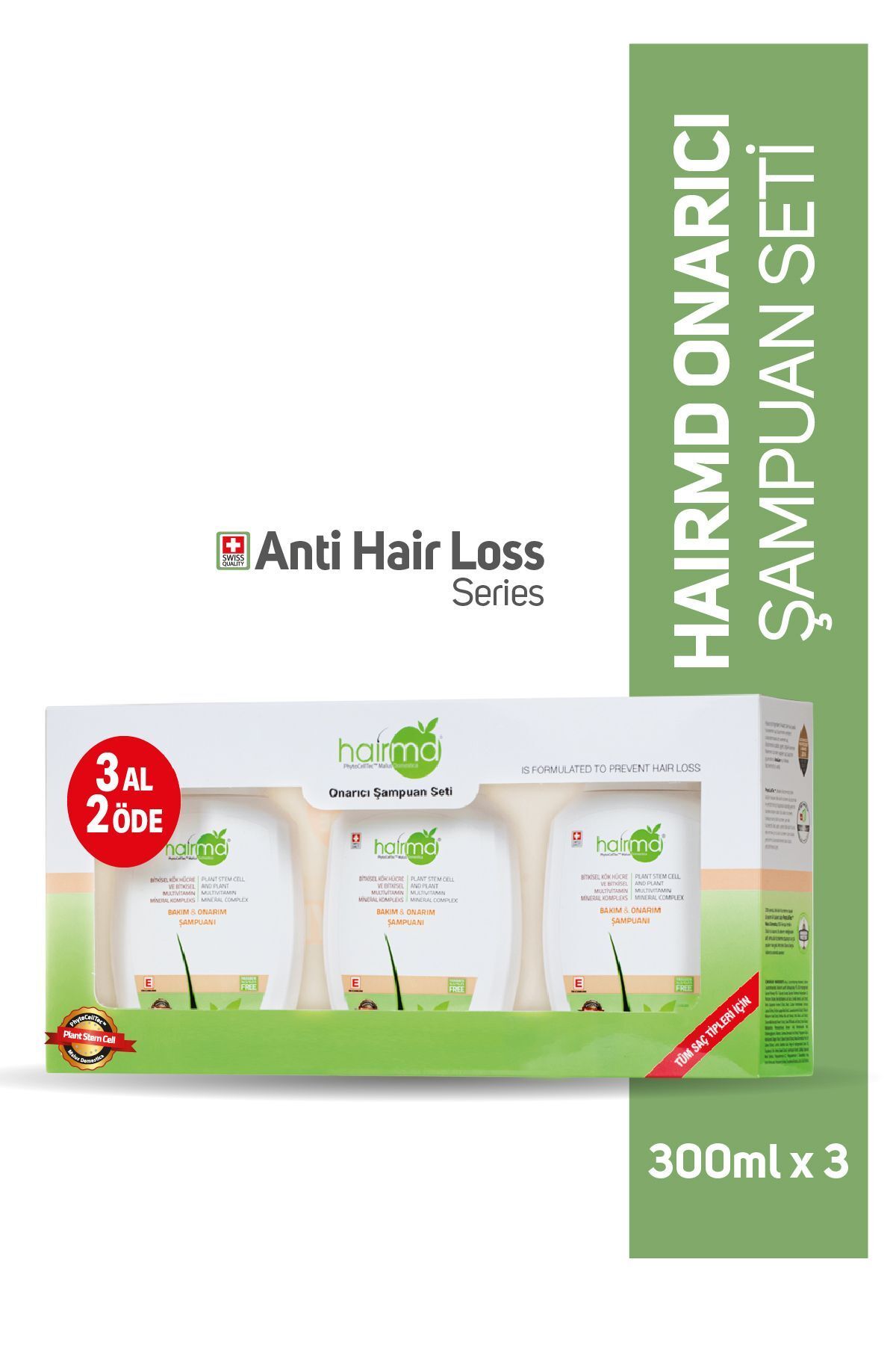 شامپو مراقبت و ترمیم مو 300 میلی لیتری ست 3 عددی Hair Md