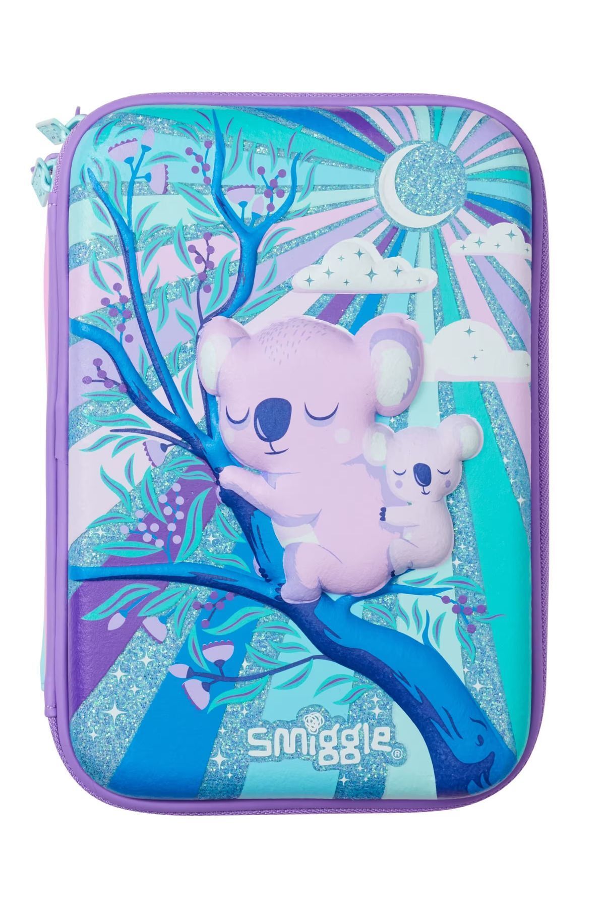 SMIGGLE 3 LAYER EMBOSSED HARDTOP PENCIL BOX WITH UNICORN AND KOALA DETAIL Trendyol
