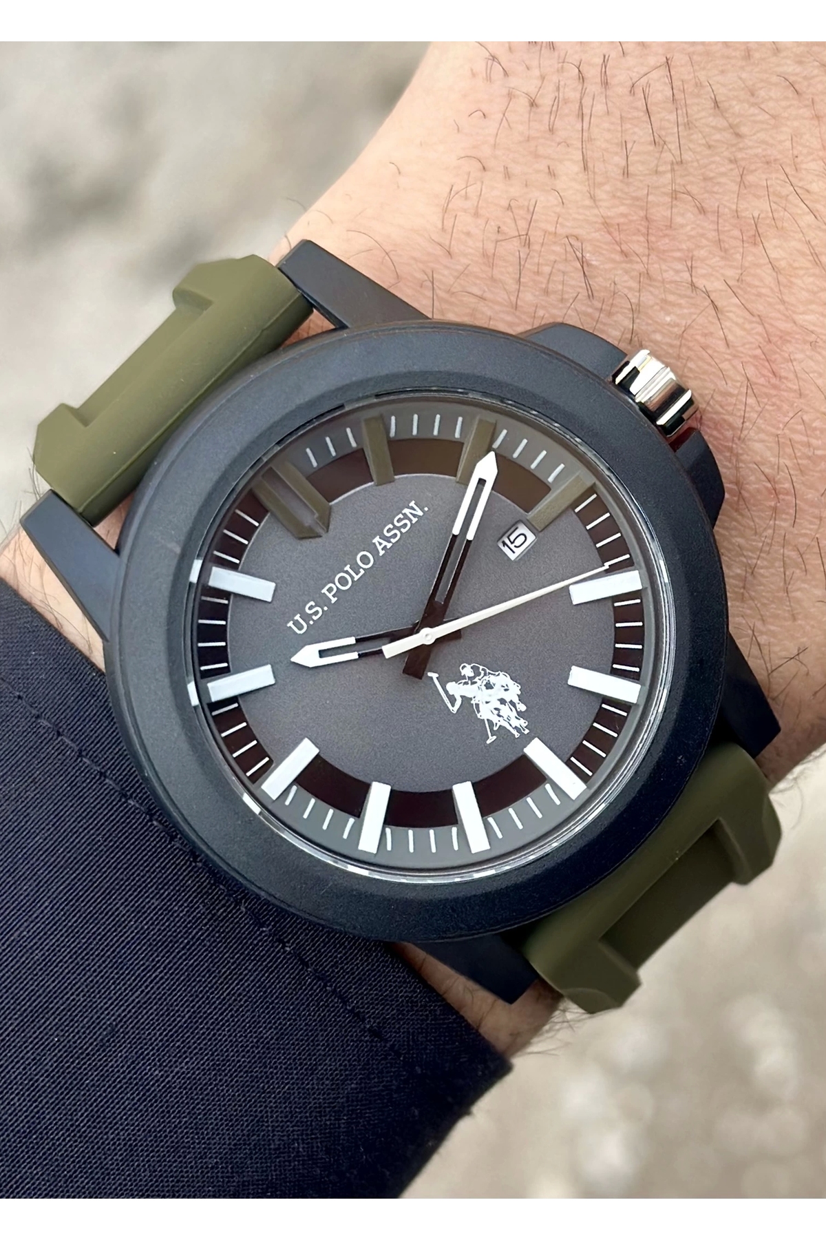 یو اس پولو ساعت مچی مردانه سیلیکونی سبز رنگ U.S. Polo Assn. USPA1029-05