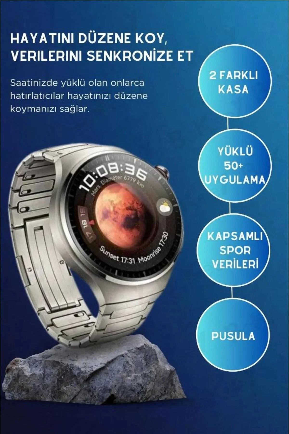 QUMU Watch 4 Pro Suit Yuvarlak Ekranl 7 Kordonlu Ak ll Saat phone11 Uyumlu Giyilebilir Teknoloji
