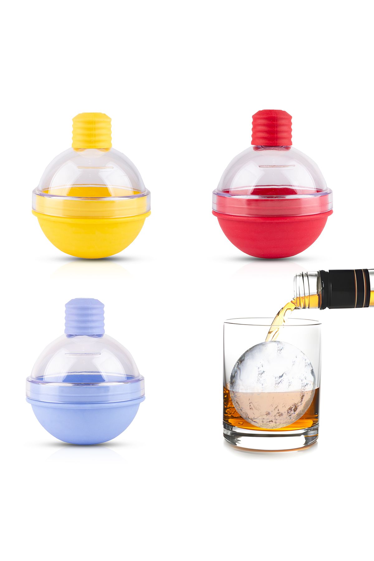 MİLANO HOME-Set of 3 Large/Round/Cube Ice Mold - Silicone Globe Ice Mold 1