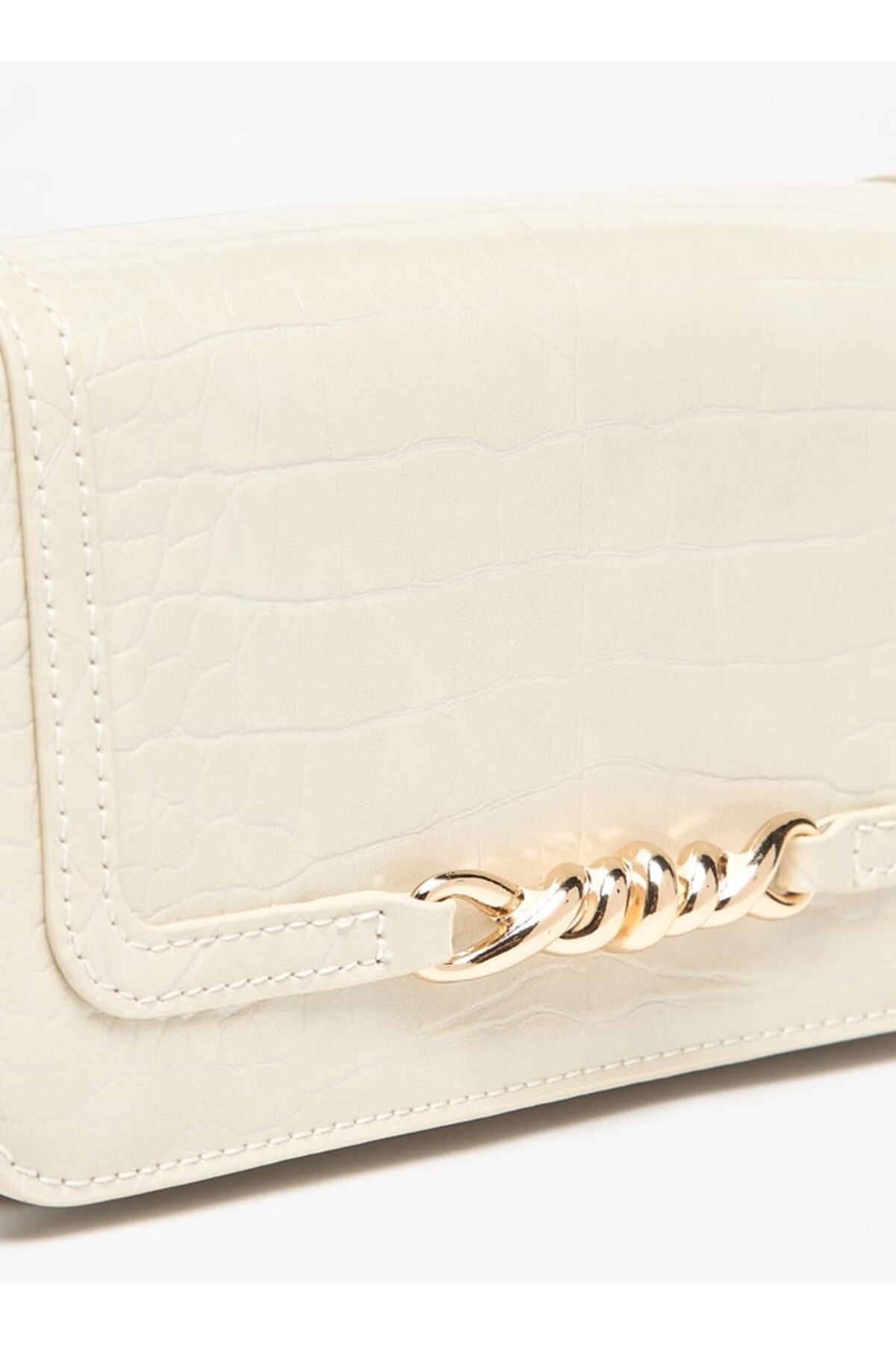 Flora Bella by Shoexpress-Textured Shoulder Bag with Button Closure 3