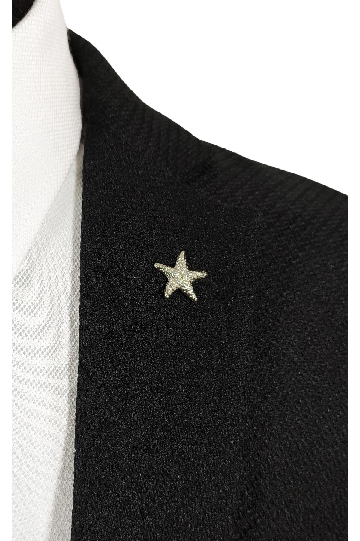  سنجاق سینه/سنجاق سینه فلزی طرح ستاره دریایی نقره‌ای-خاکستری