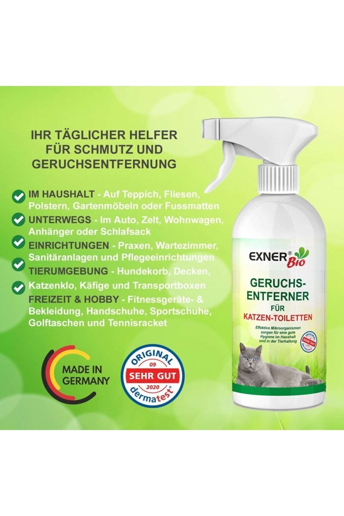 exner bio Kir Ve Koku Giderici 500 Ml (kedi Tuvaletleri Ve Kum Koku Giderici)