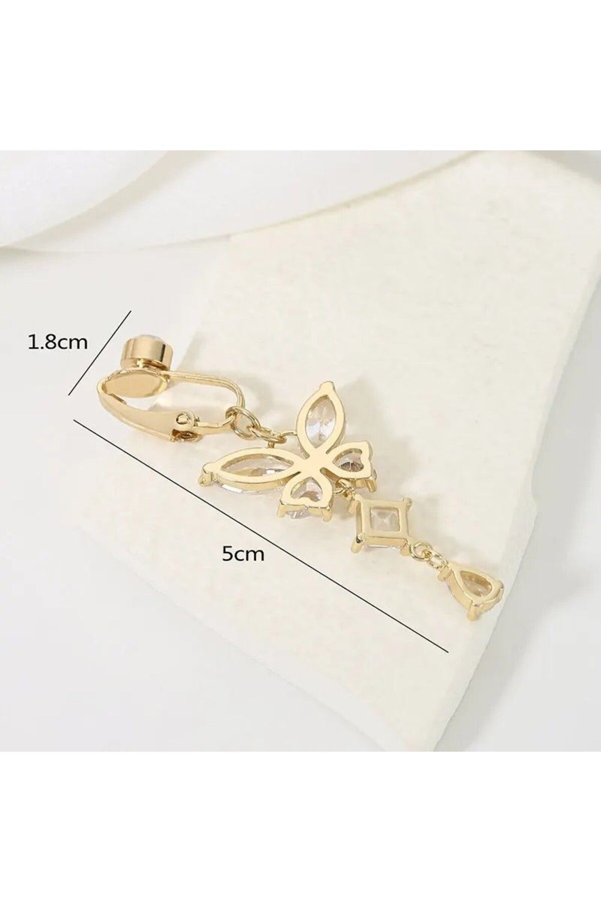 MORNEVA-Butterfly Pattern Non-Perforated Piercing - Dangle and Pinch Clip 7