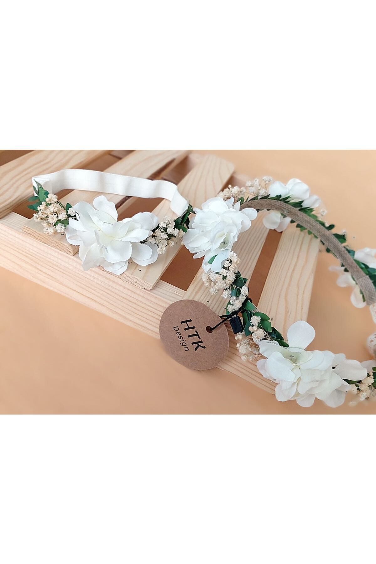 htk butik Çiçekli Taç, Anne Bebek Lohusa Tacı, Bebek Tacı, Bebek Saç Bandı, Lohusa Seti, Yenidoğan Taç fotoğrafı 3 (önizleme)