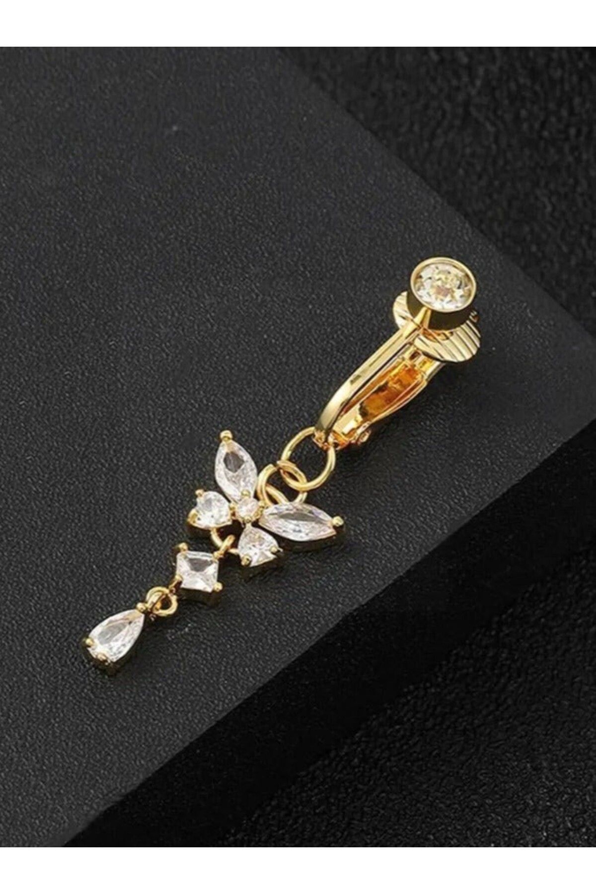 MORNEVA-Butterfly Pattern Non-Perforated Piercing - Dangle and Pinch Clip 4