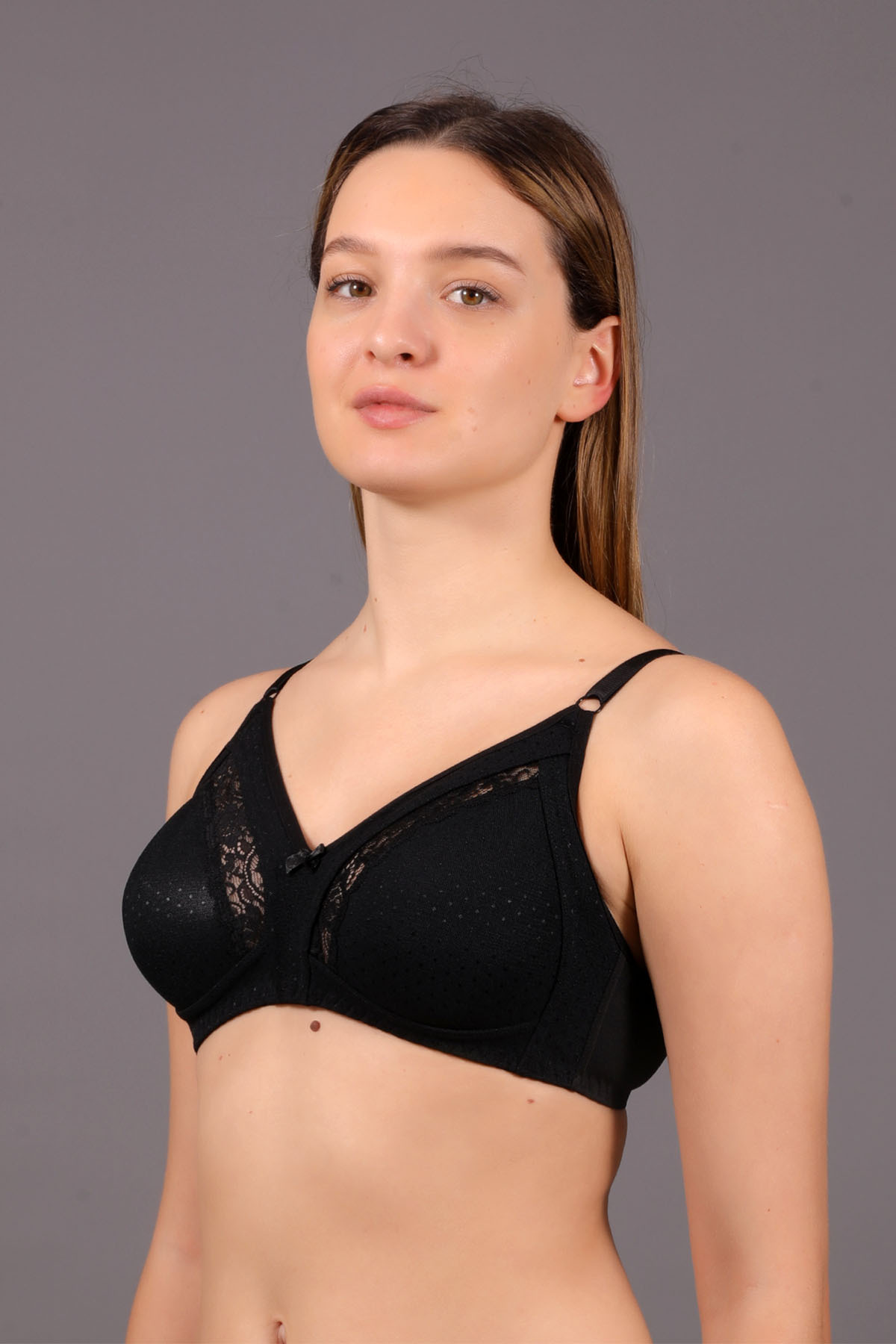 TheMyButik-Black Lace B Cup Recovery Reducing Bra - Without Support and Padding 3