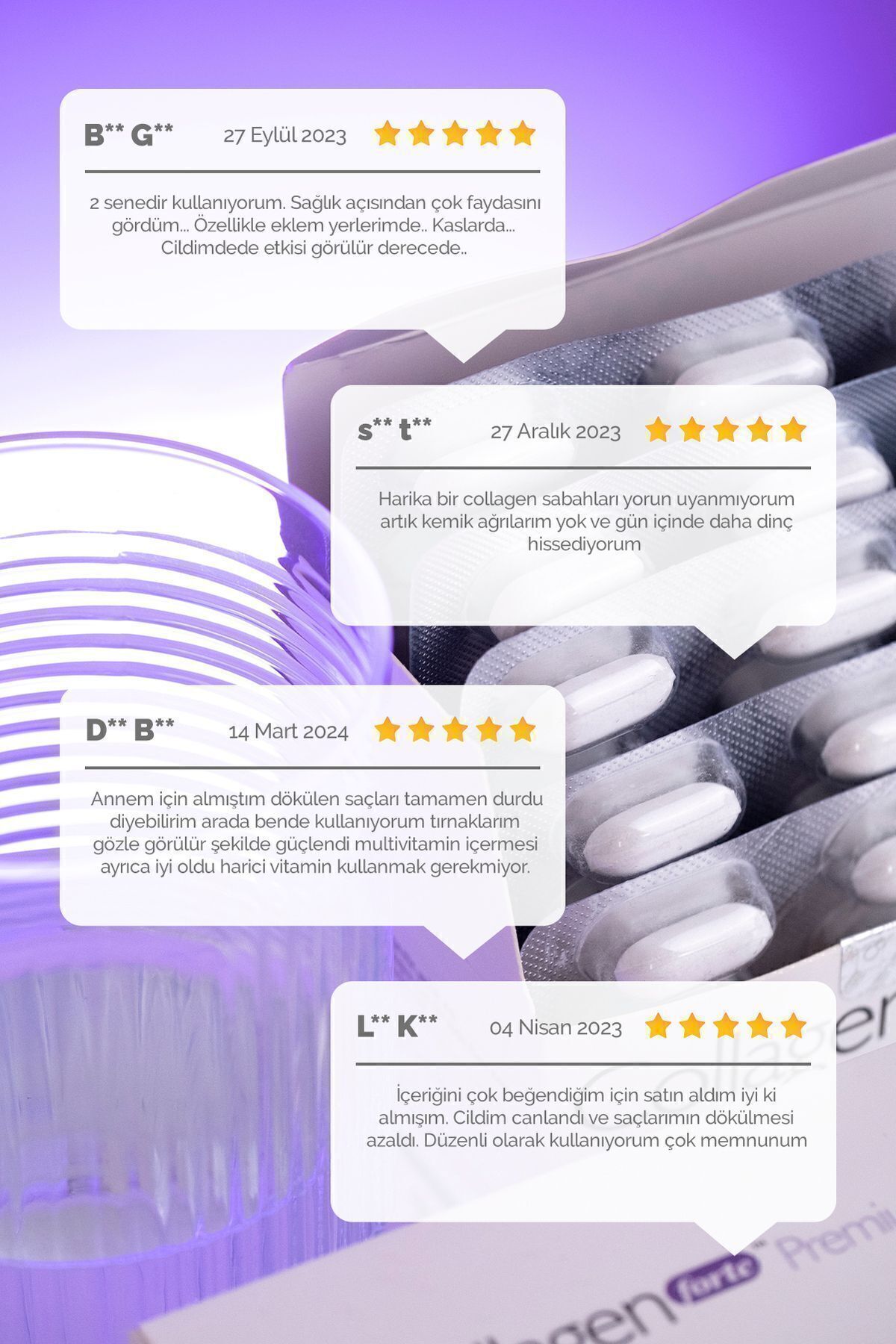 Collagen Forte Platinum-5 Type Premium Collagen 90 Tablets X 1500mg Biotin & Multivitamin 4