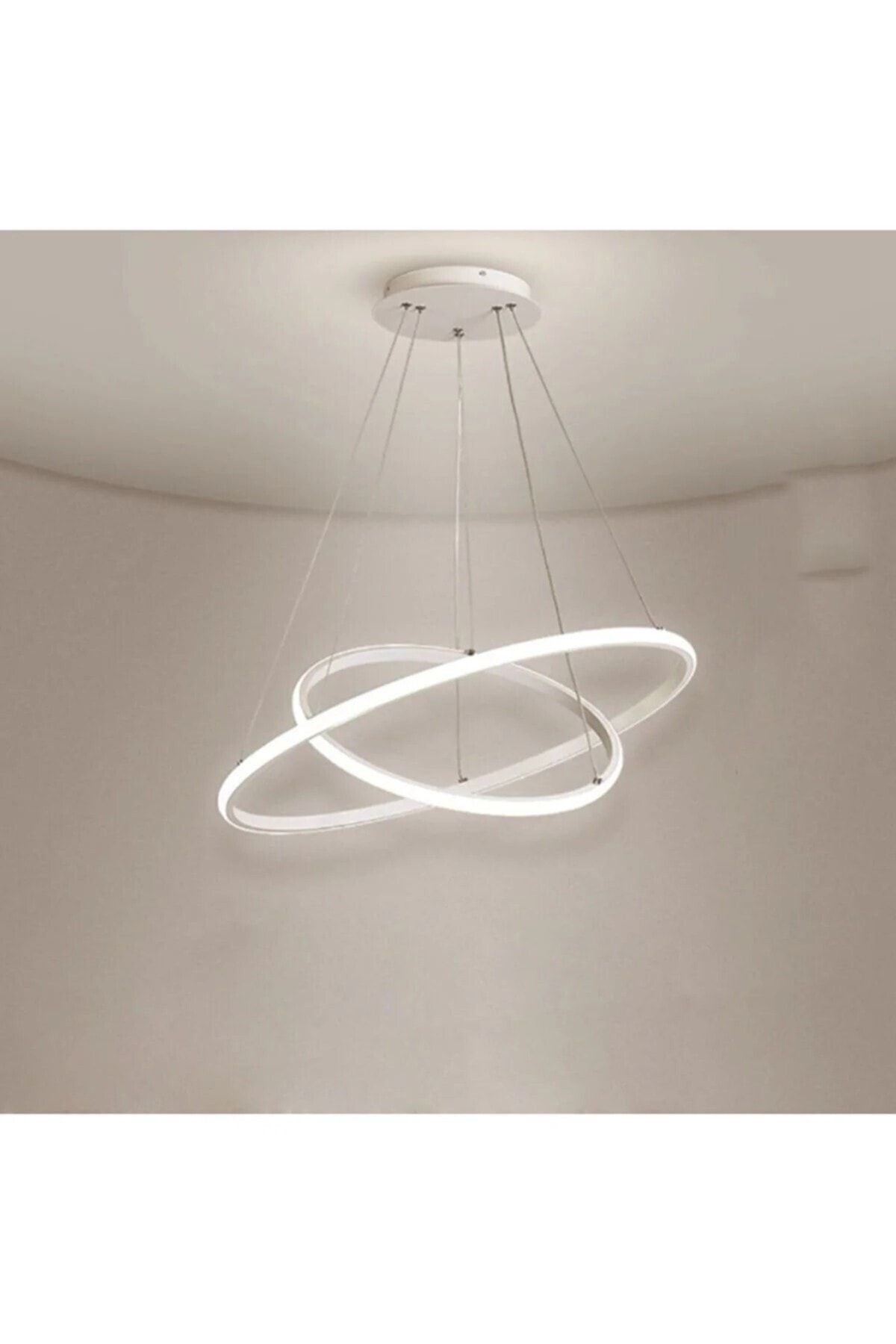 Fer Avize-Axes Modern Design Bedroom - Living Room - Kitchen White Color White Led Chandelier of 2 1