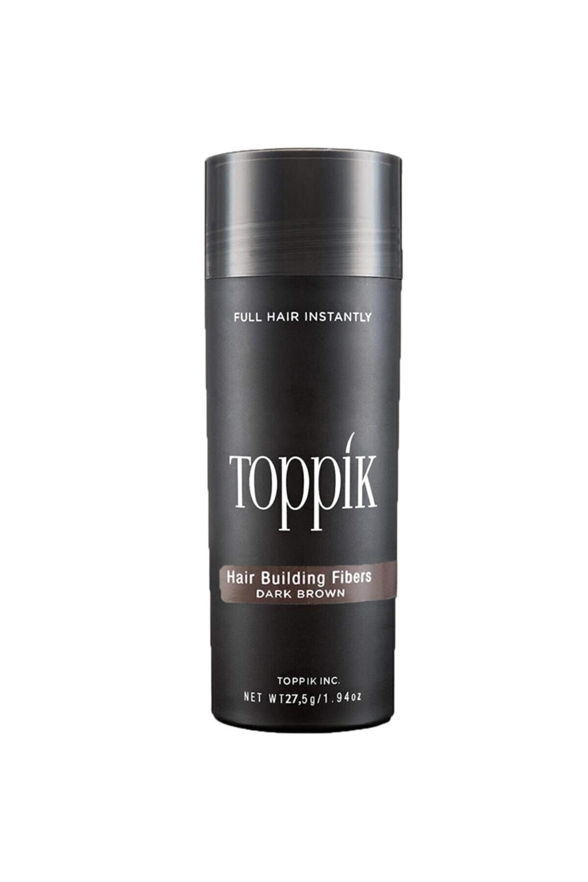 رنگ مو چند مردانه و زنانه موهای زائد قهوه ای تیره پودر Toppic 27.5 گرم Toppik
