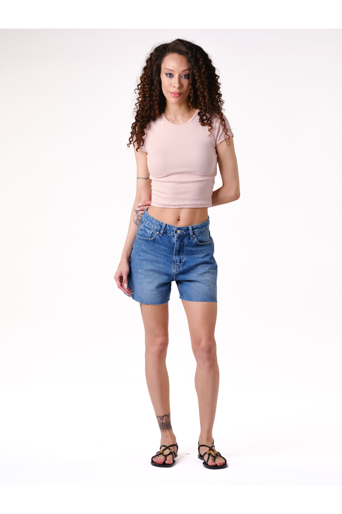 Medium Blue Seamless Leg Shorts