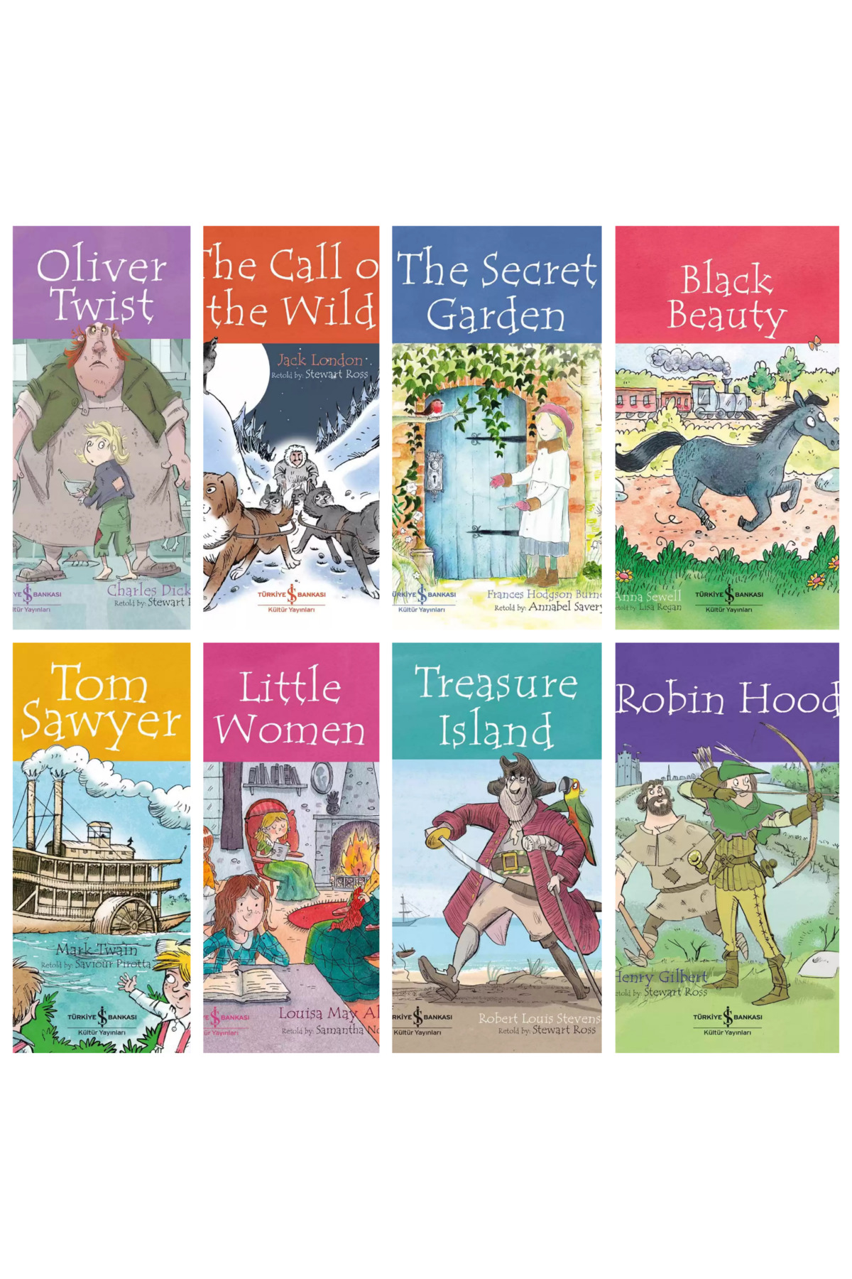 TÜRKİYE İŞ BANKASI KÜLTÜR YAYINLARI 8 adet ingilizce öykü hikaye klasik çocuk okuma kitap