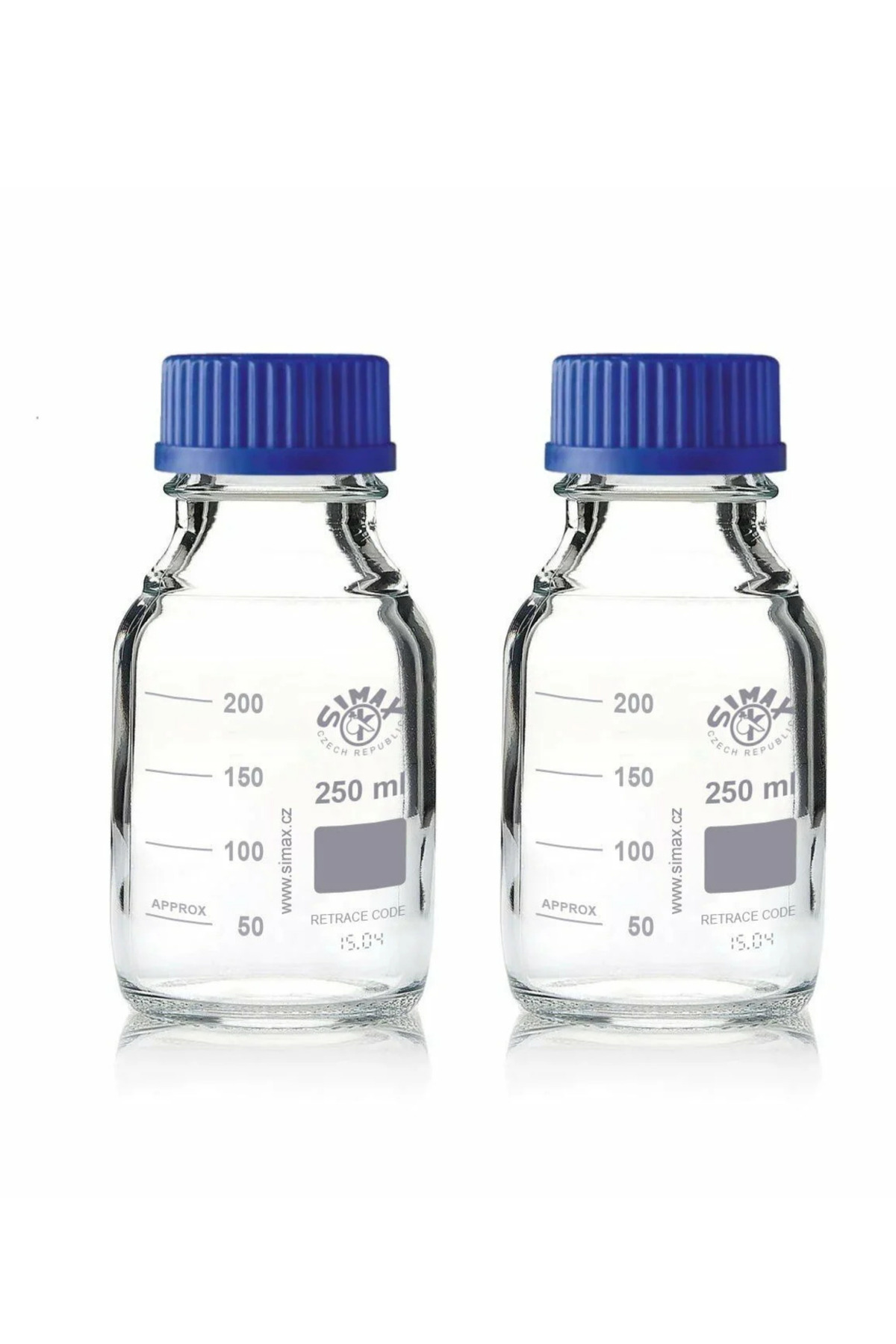 Simax Cam Otoklav Şişe 250 ml (Vida Kapaklı Boş Laboratuvar Şişesi) 2 ADET