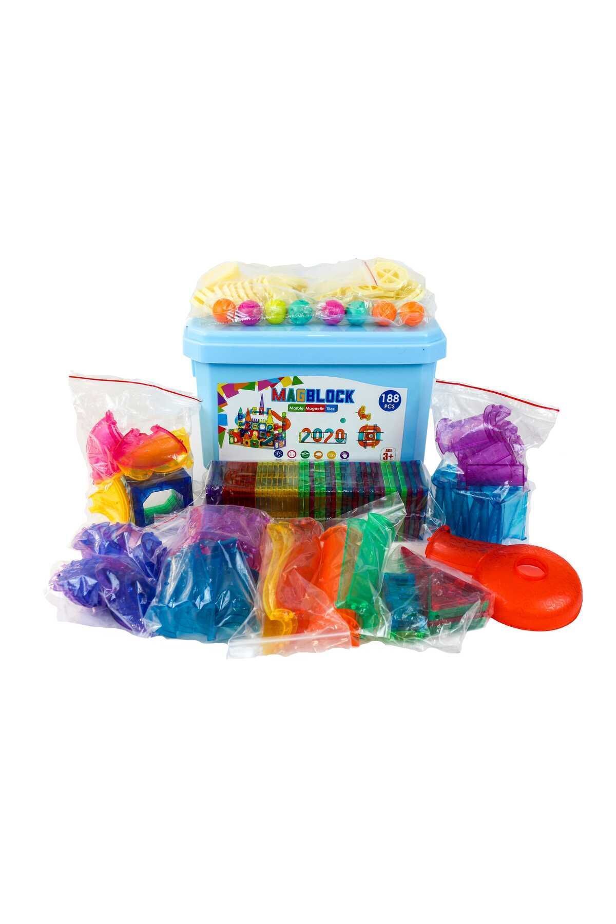 zenkid-Magblock 188 Pieces - Magnetic Blocks and Cylinders, Educational Toy, Brain Developing Game Set 4