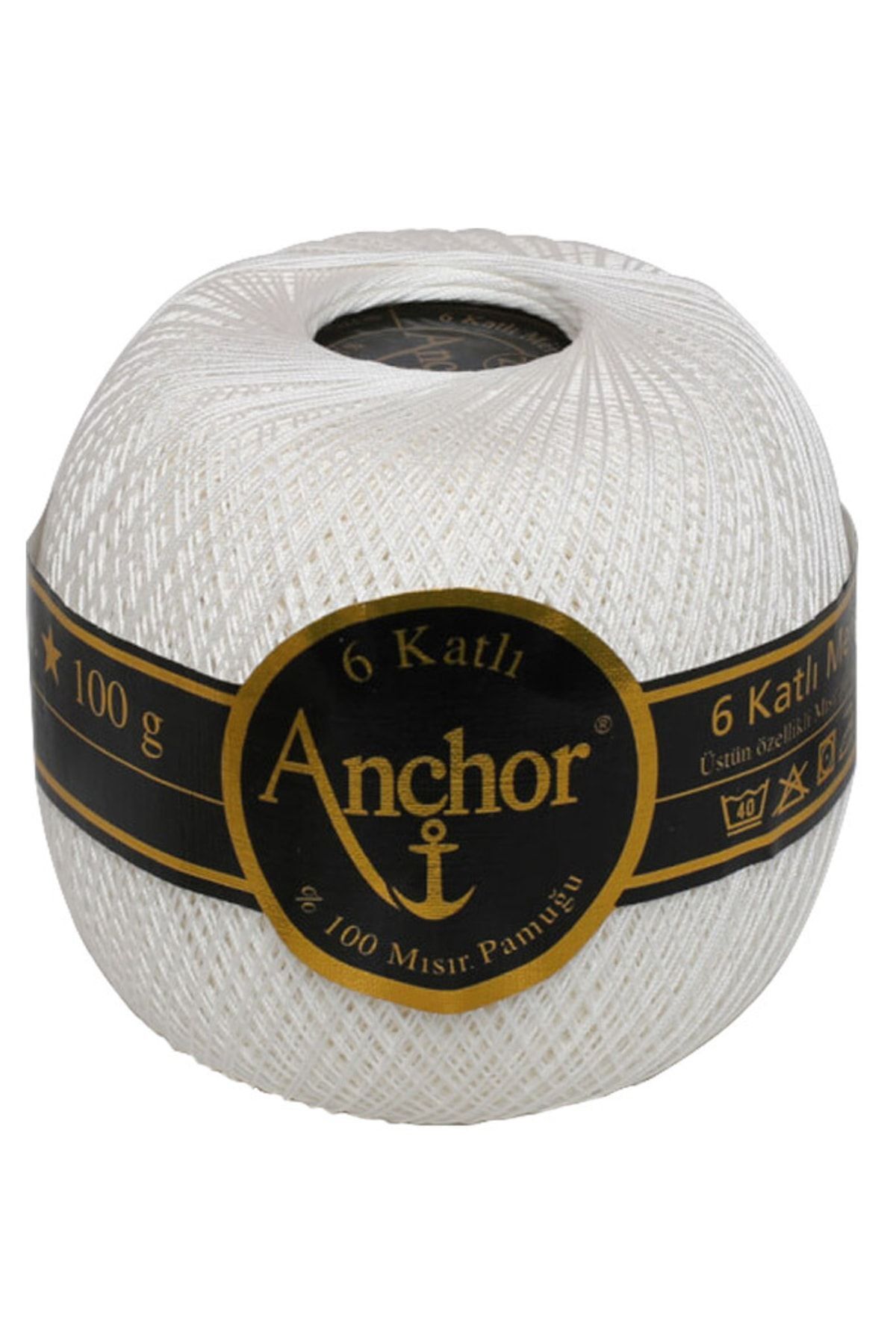 Anchor-26/6 Διχτυωτό νήμα 100 gr Λευκό 1