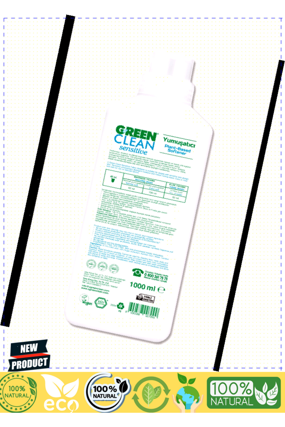 OMZ Green Clean Sensitive Parfümsüz Bitkisel Yumuşatıcı 1000ml 1 Gram Kız Erkek Çocuk Oyuncakları Eğitic