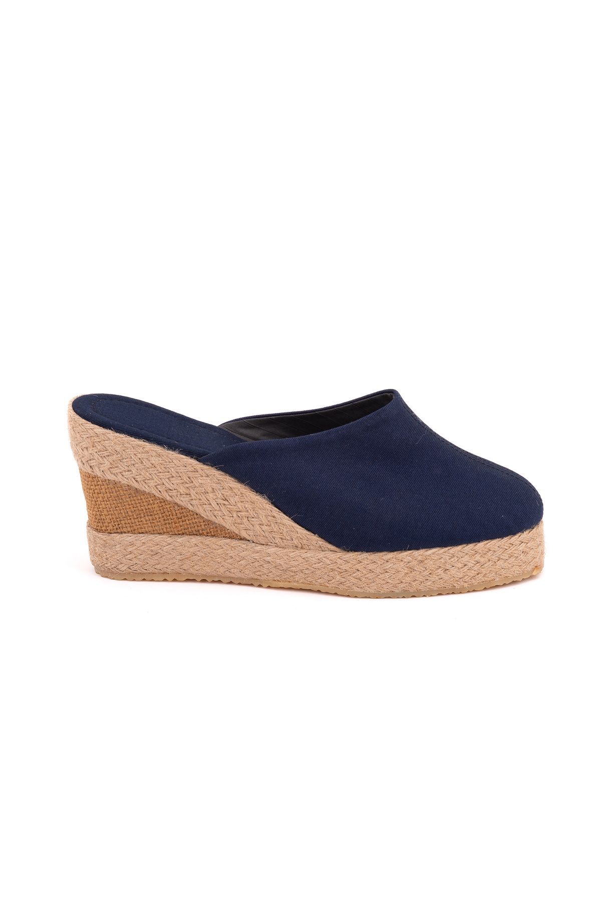Real Handmade Platform Covered Toe Handmade Wicker Linen Sabo Slippers Handmade