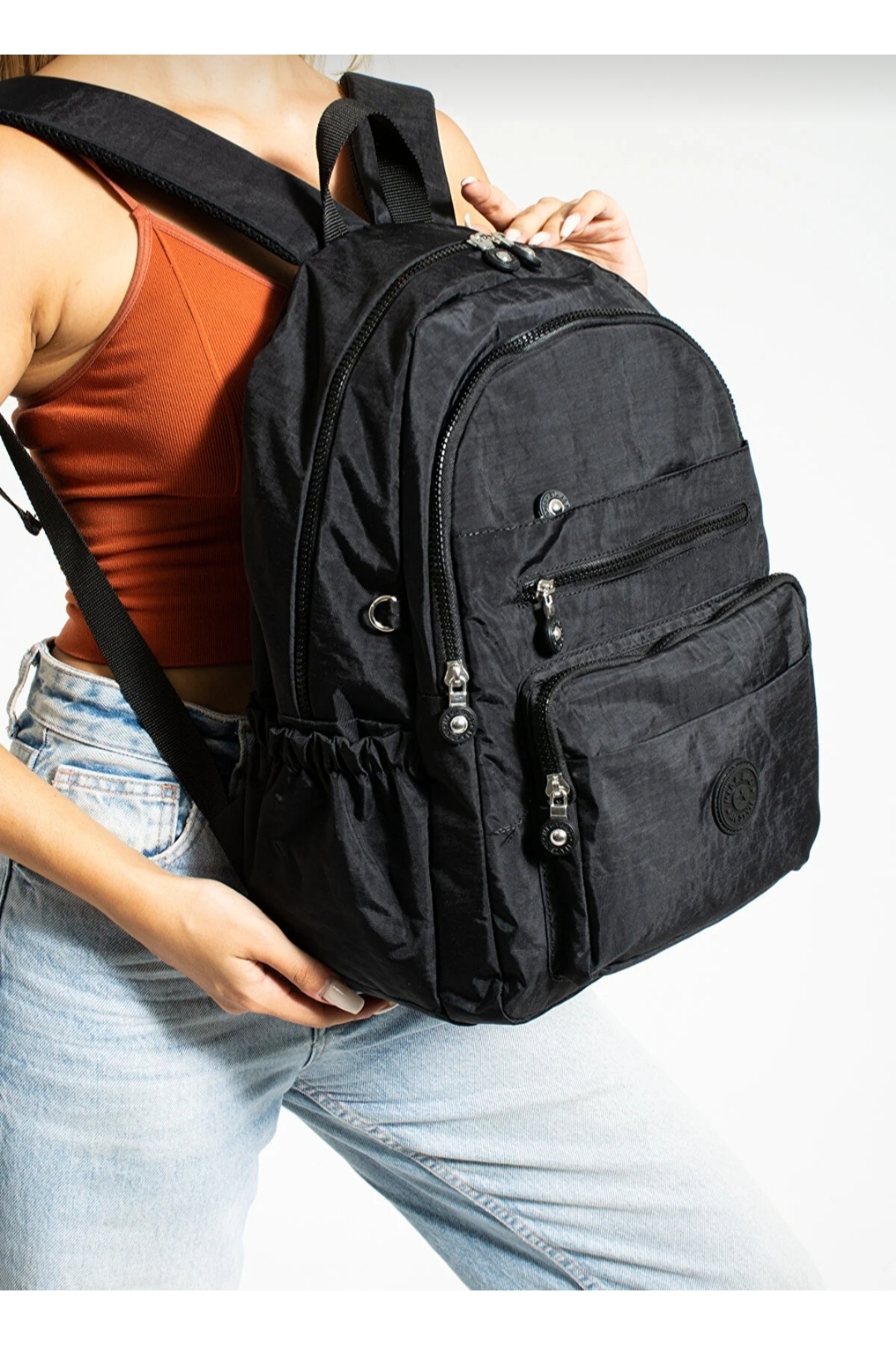 School Bag Mega Oversized Unisex Black Multi Compartment Backpack