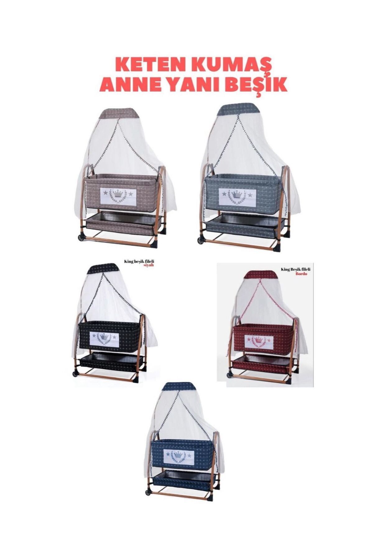 TURHAN BEBE Yeni Doğan King Bebek Çeyiz Seti Bebek Araba Puset Beşik Yürüteç Mama Sandalyesi Çanta... fotoğrafı 3 (önizleme)