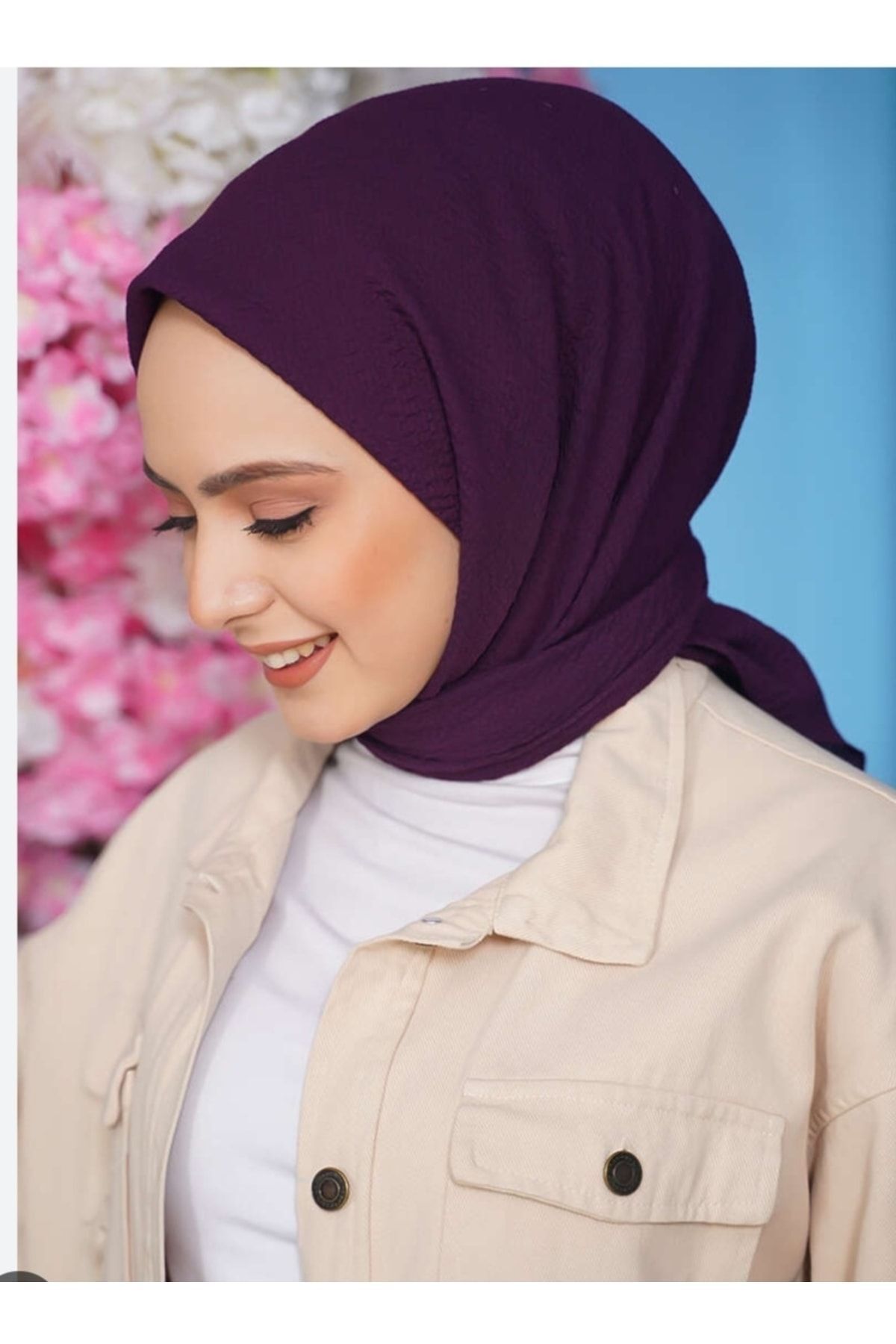 روسری بنفش زنانه MIO اورجینال HAR-UM Ticaret