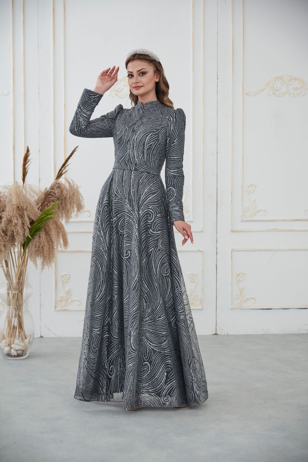 Gray evening dress shop