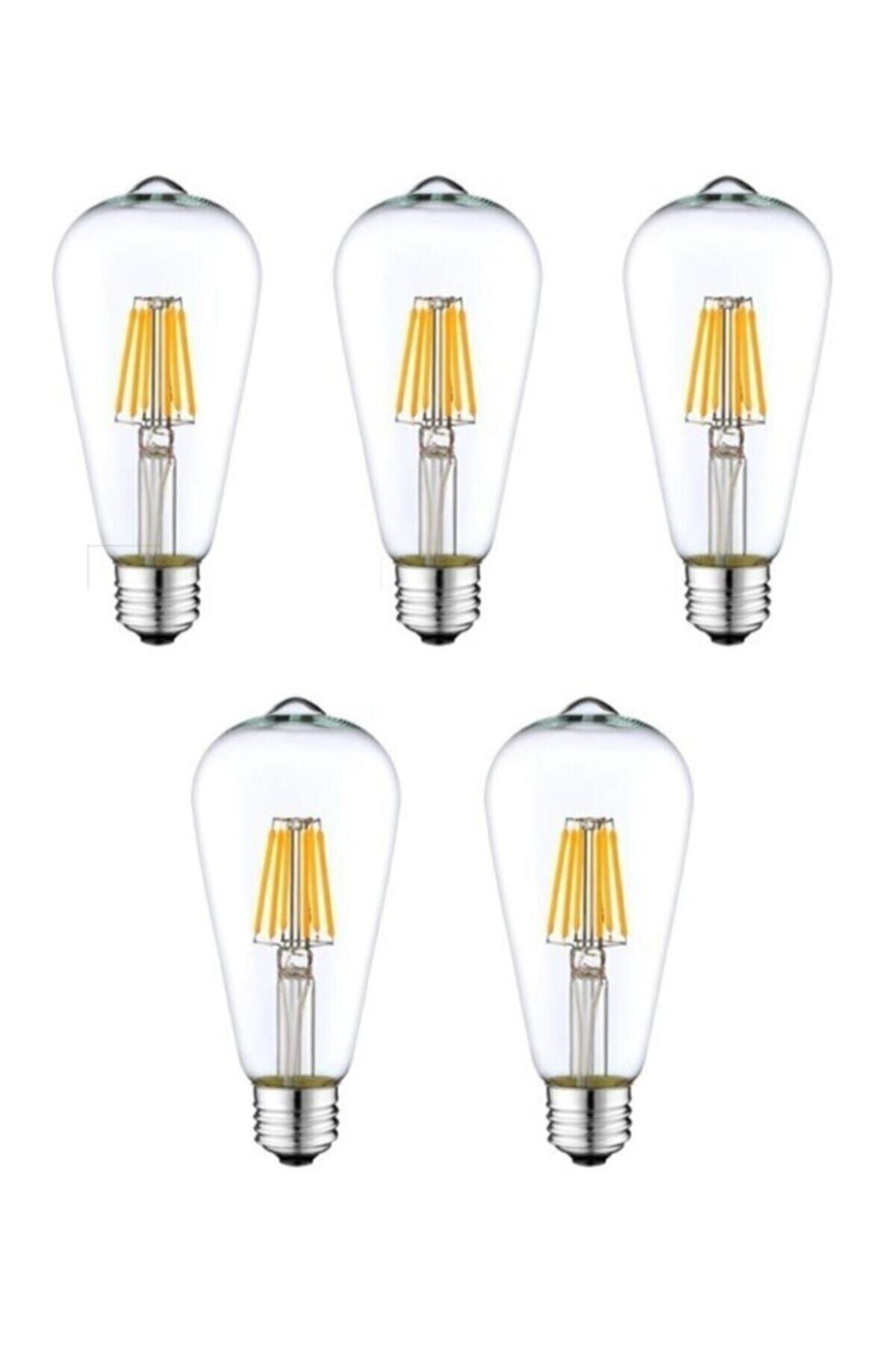 EDİSON 5 Adet St64 6500k Beyaz Led Rustik 5'li Eko Paket Dekoratif ...