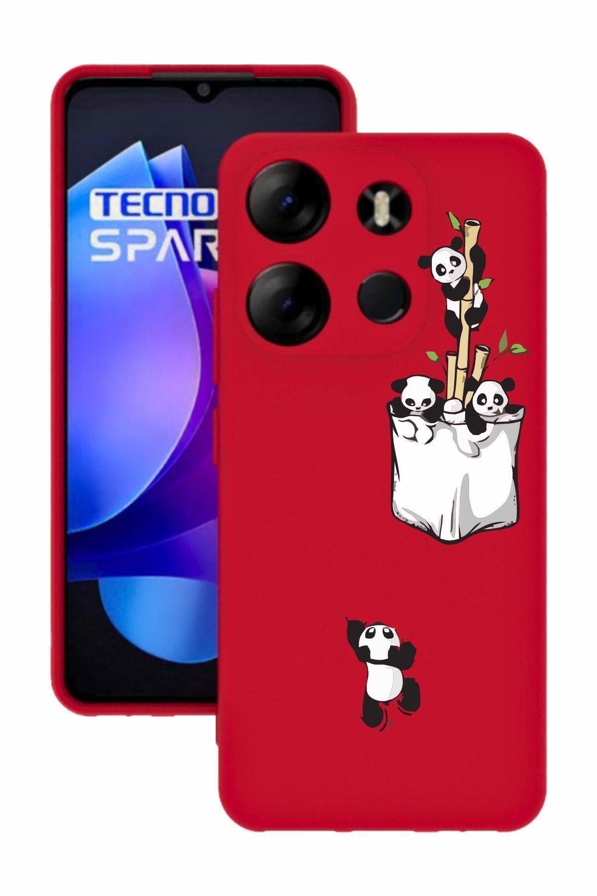 TECNO Spark Go 2023 Baskılı Ve Kamera Korumalı Kırmızı Renk A Kalite Silikon Kılıf