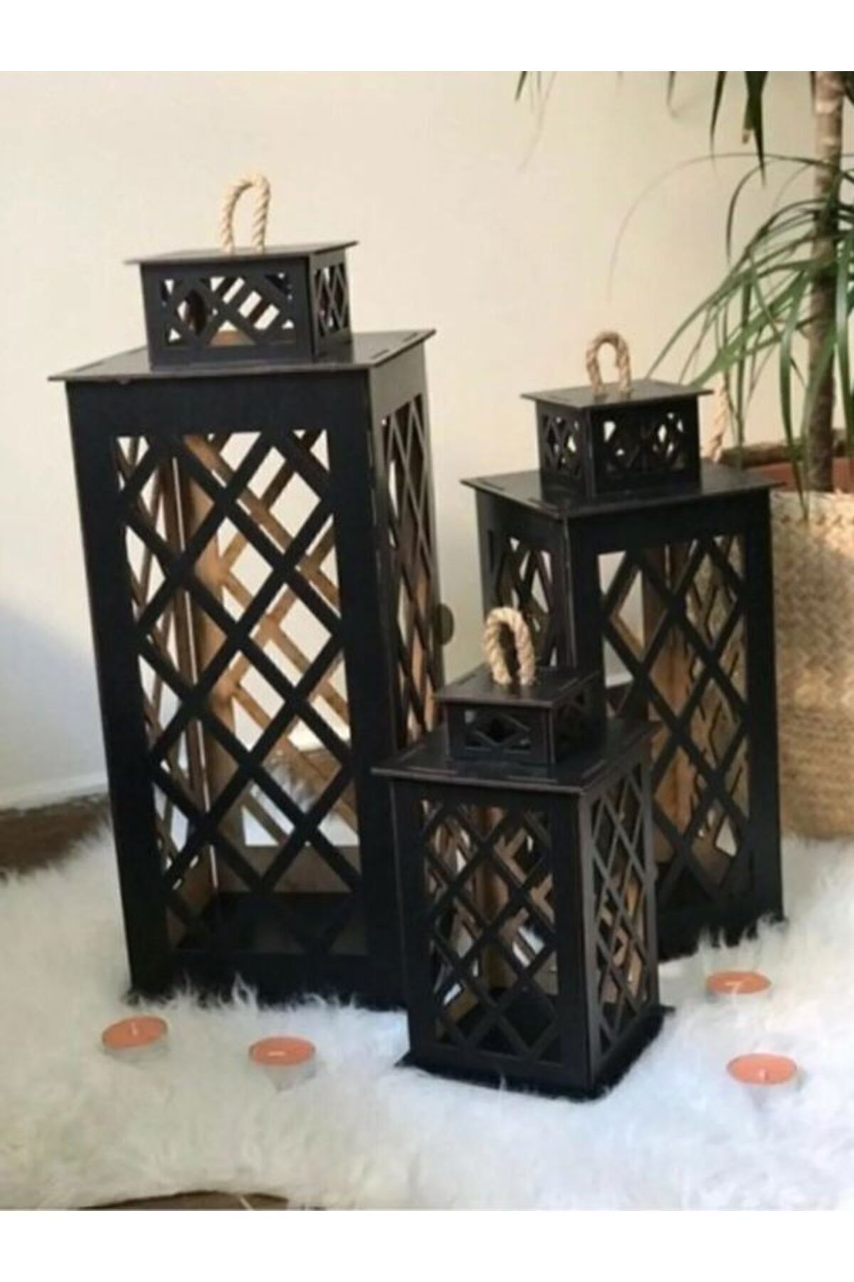 Disassembled Wooden Lantern Candle Holder