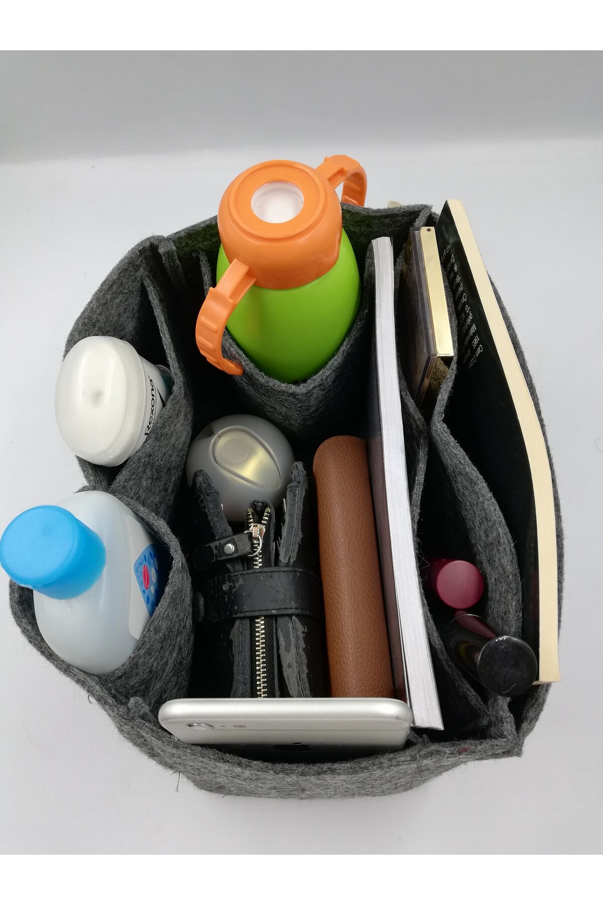 MARJİNAL W CLUB Long.... Large Tek Suluklu Canta Ici Duzenleyici Füme ( Antrasit) Renk