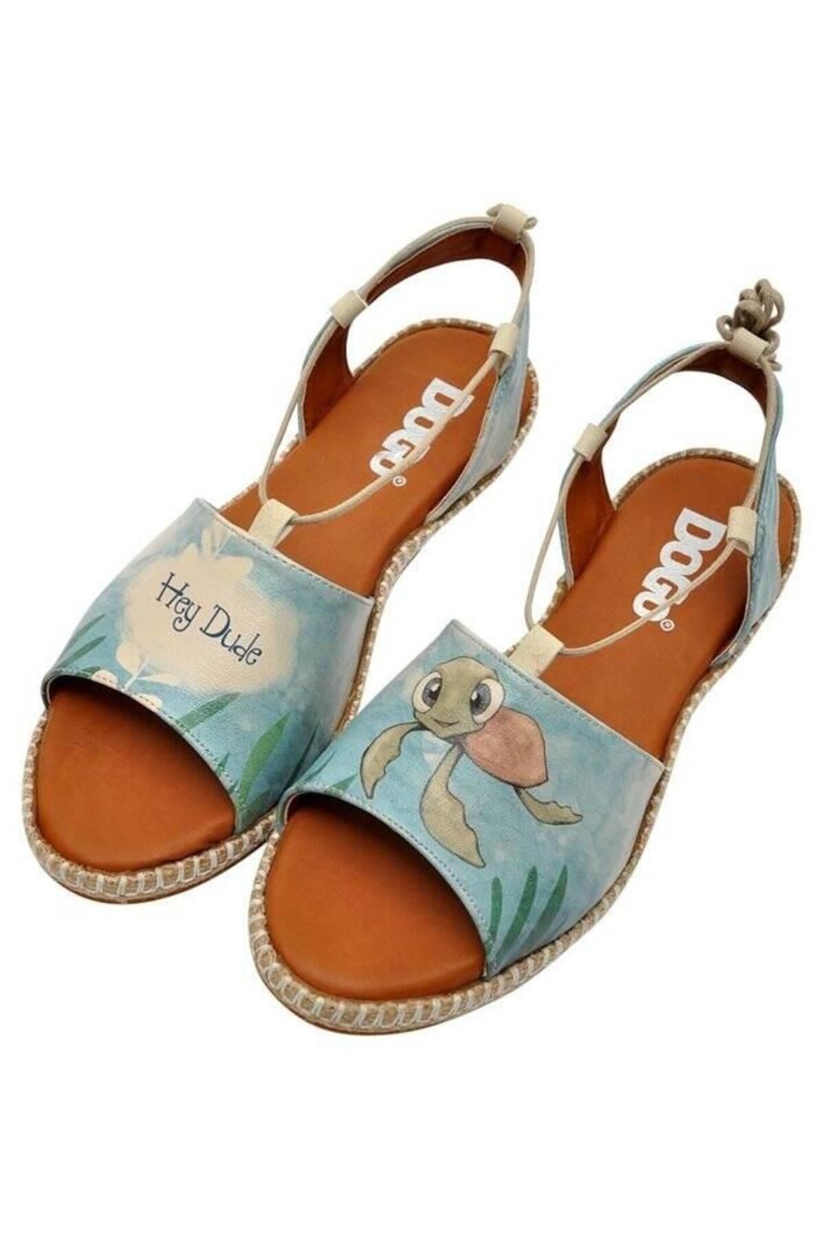 Dogo-Women's Vegan Leather Blue Lace-up Sandals - Caretta-hey Dude Design 2